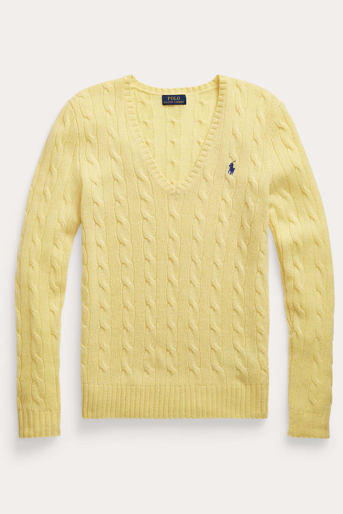 Polo Ralph Lauren V Yaka Saç Örgü Kaşmirli Yün Triko-Libas Trendy Fashion Store