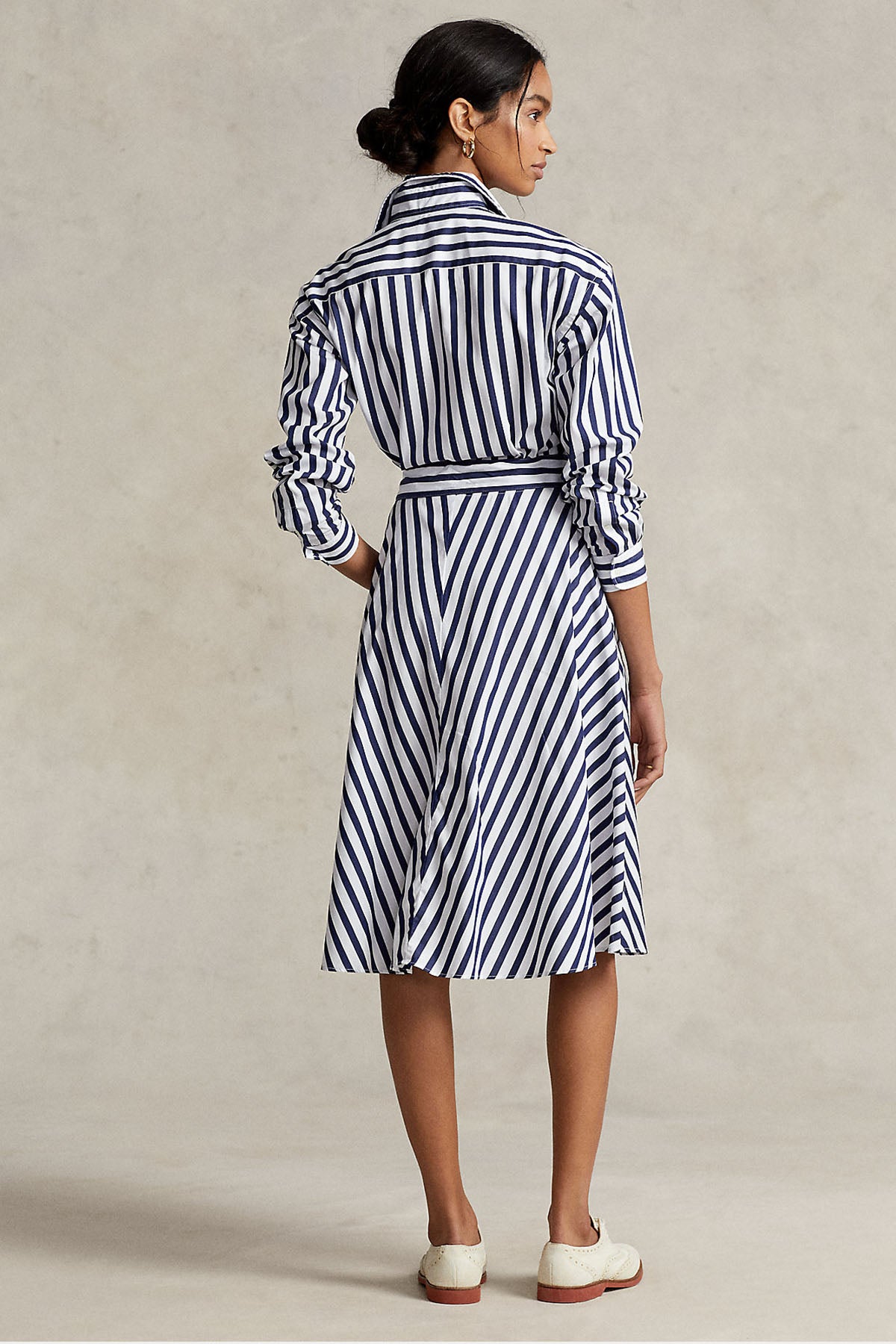 Polo Ralph Lauren Belden Kuşaklı Çizgili Midi Gömlek Elbise-Libas Trendy Fashion Store