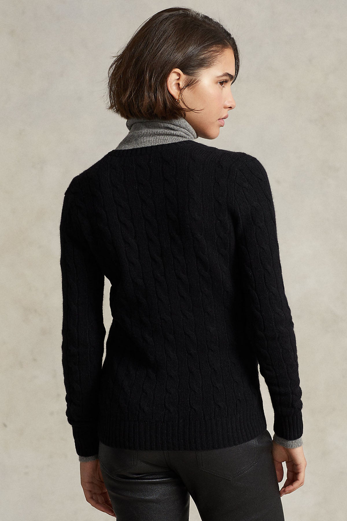 Polo Ralph Lauren V Yaka Saç Örgü Kaşmirli Yün Triko-Libas Trendy Fashion Store