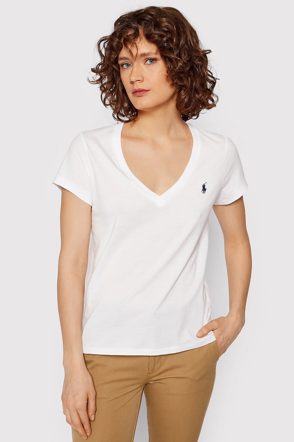 Polo Ralph Lauren Custom Fit V Yaka T-shirt-Libas Trendy Fashion Store