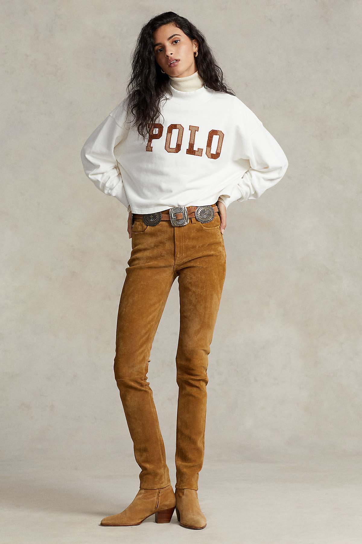 Polo Ralph Lauren Dik Yaka Geniş Kesim Logolu Sweatshirt-Libas Trendy Fashion Store