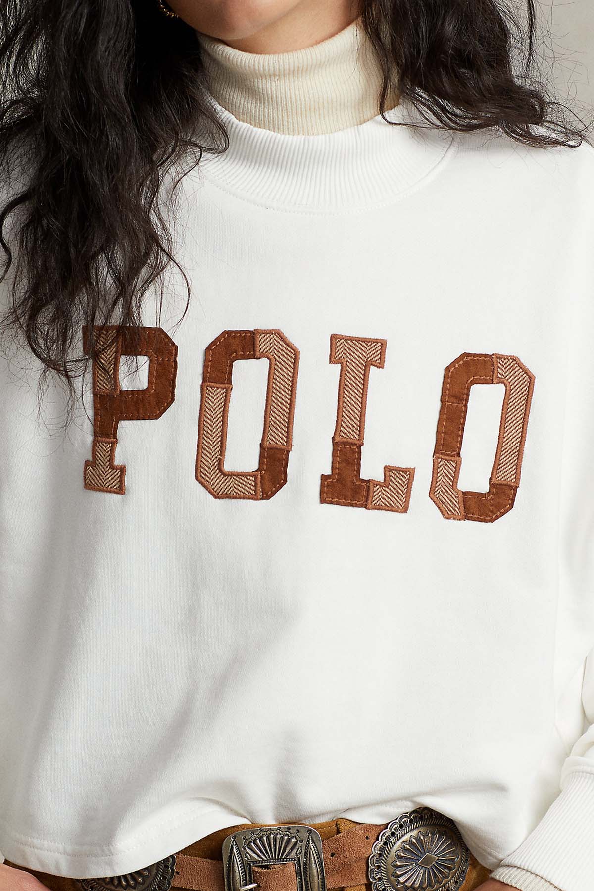 Polo Ralph Lauren Dik Yaka Geniş Kesim Logolu Sweatshirt-Libas Trendy Fashion Store