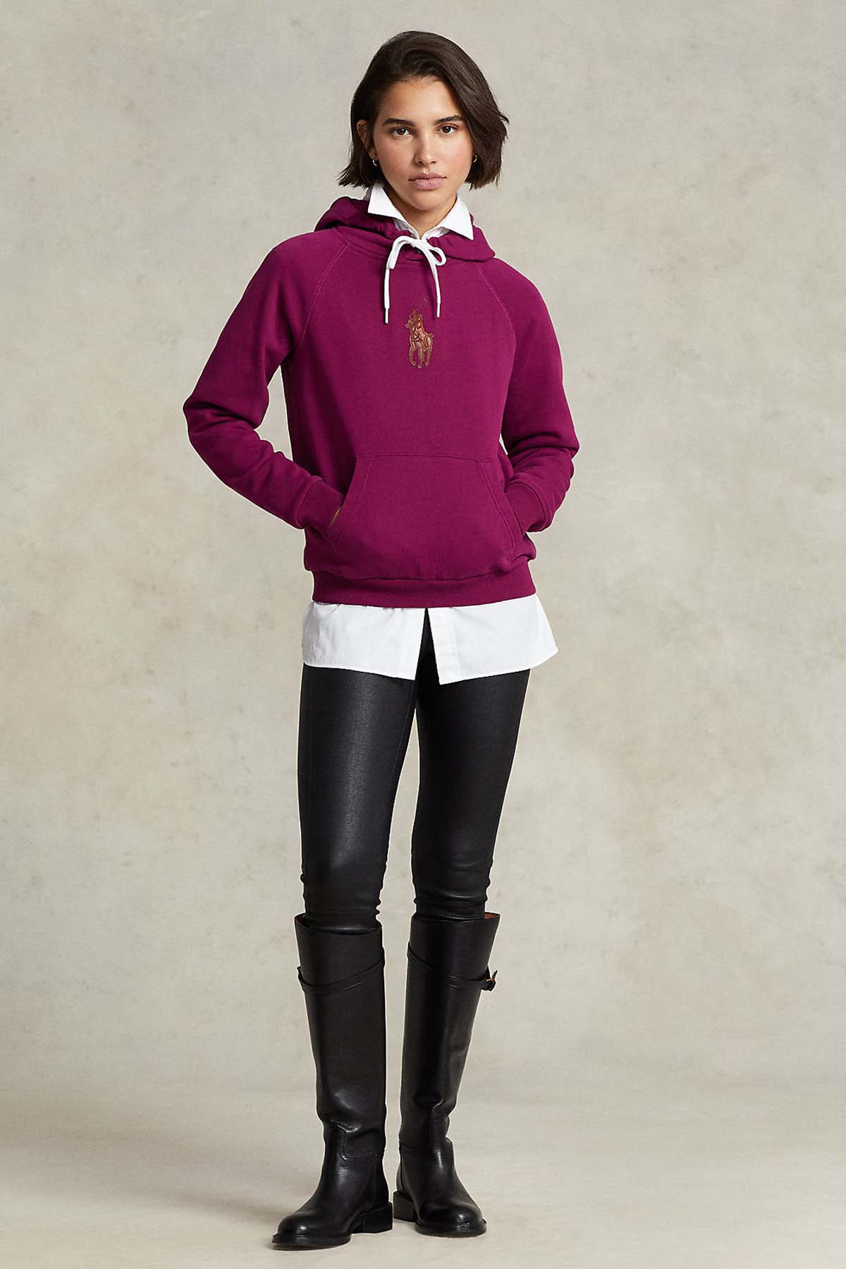 Polo Ralph Lauren Deri Big Pony Logolu Kapüşonlu Sweatshirt-Libas Trendy Fashion Store