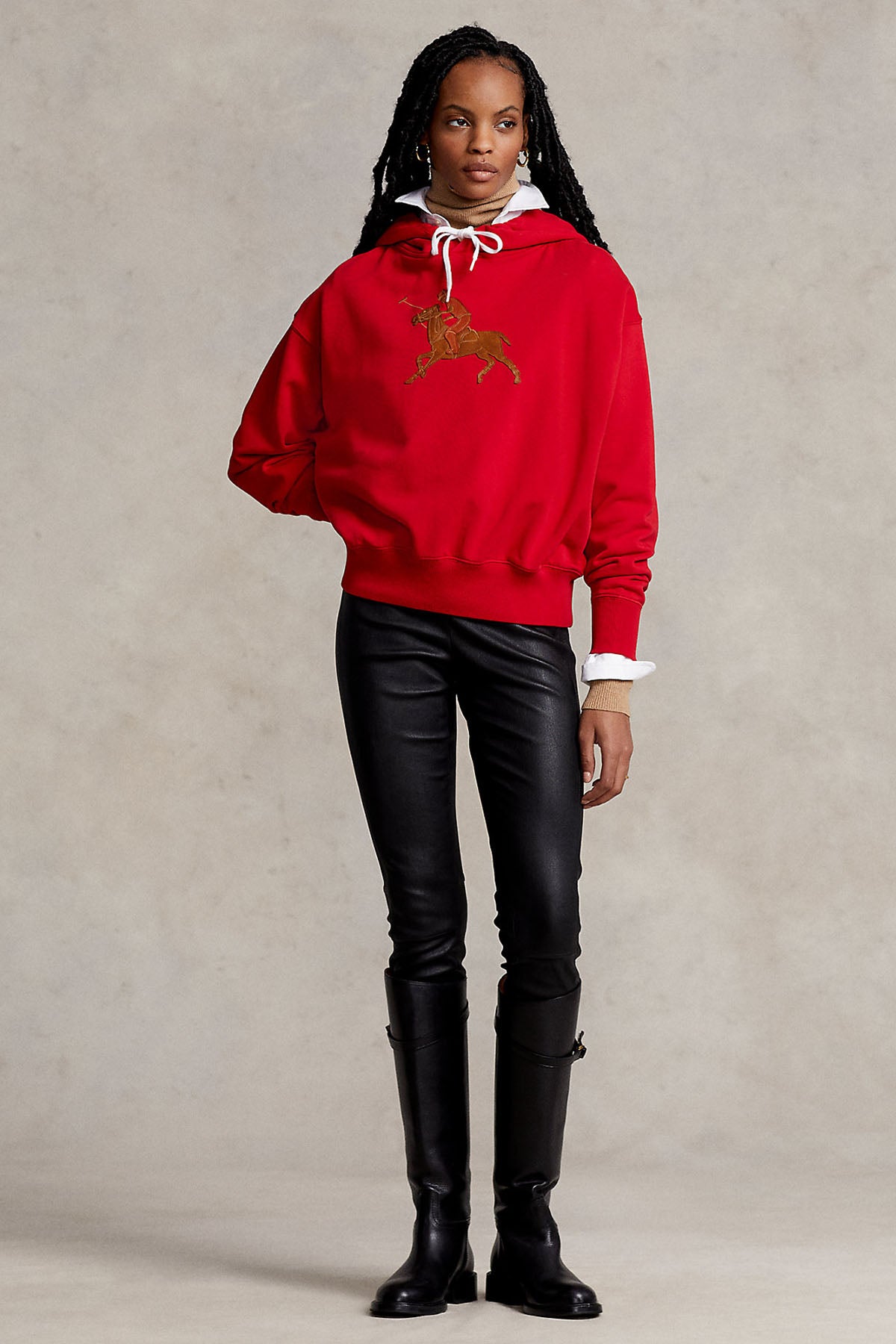 Polo Ralph Lauren Deri Big Pony Logolu Kapüşonlu Sweatshirt-Libas Trendy Fashion Store