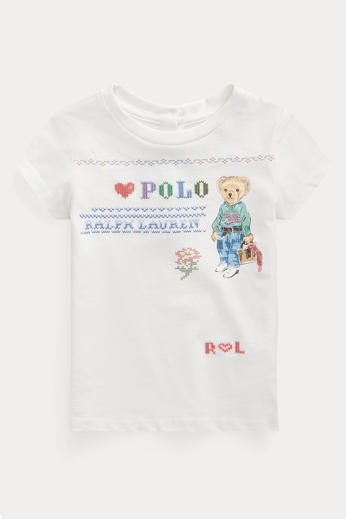 Polo Ralph Lauren Kids 12-18 Aylık Kız Bebek Polo Bear T-shirt-Libas Trendy Fashion Store