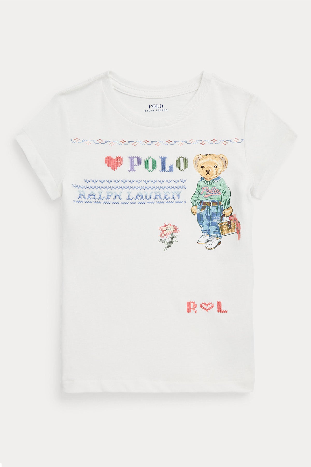 Polo Ralph Lauren Kids 2-4 Yaş Kız Çocuk Polo Bear T-shirt-Libas Trendy Fashion Store