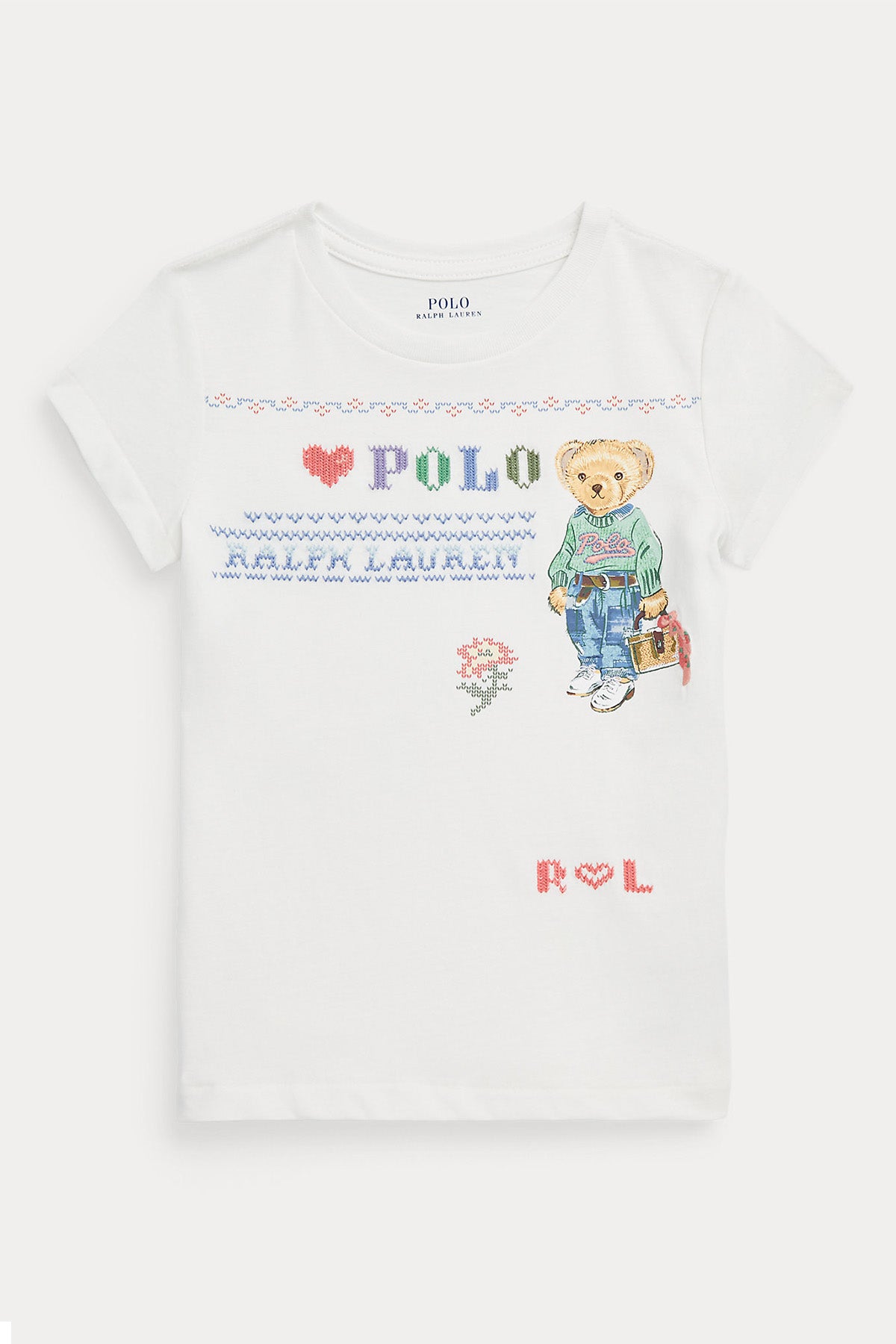 Polo Ralph Lauren Kids 5-6 Yaş Kız Çocuk Polo Bear T-shirt-Libas Trendy Fashion Store