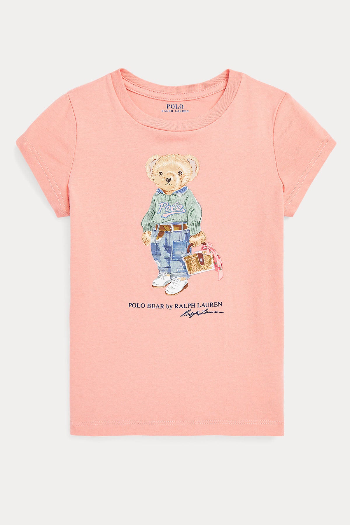 Polo Ralph Lauren Kids 2-4 Yaş Kız Çocuk Polo Bear T-shirt-Libas Trendy Fashion Store
