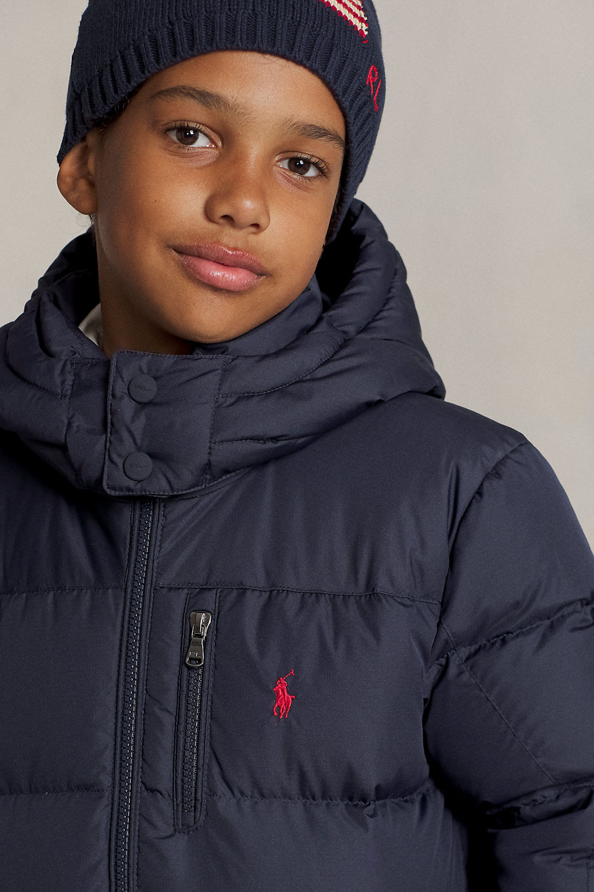 Polo Ralph Lauren Kids M Beden Erkek Çocuk Kapüşonlu Puffer Mont-Libas Trendy Fashion Store