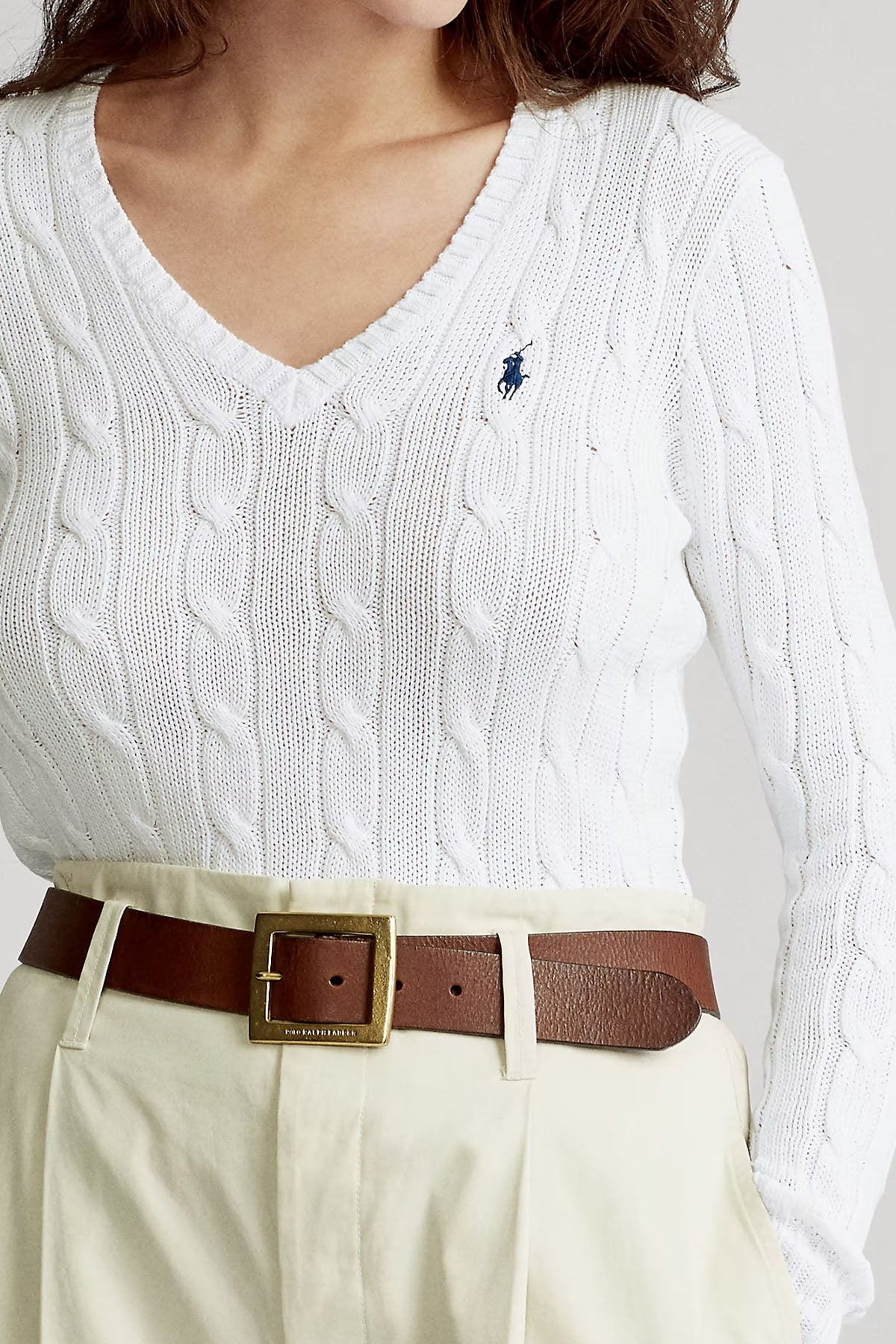 Polo Ralph Lauren Pima Cotton Slim Fit V Yaka Saç Örgü Triko-Libas Trendy Fashion Store