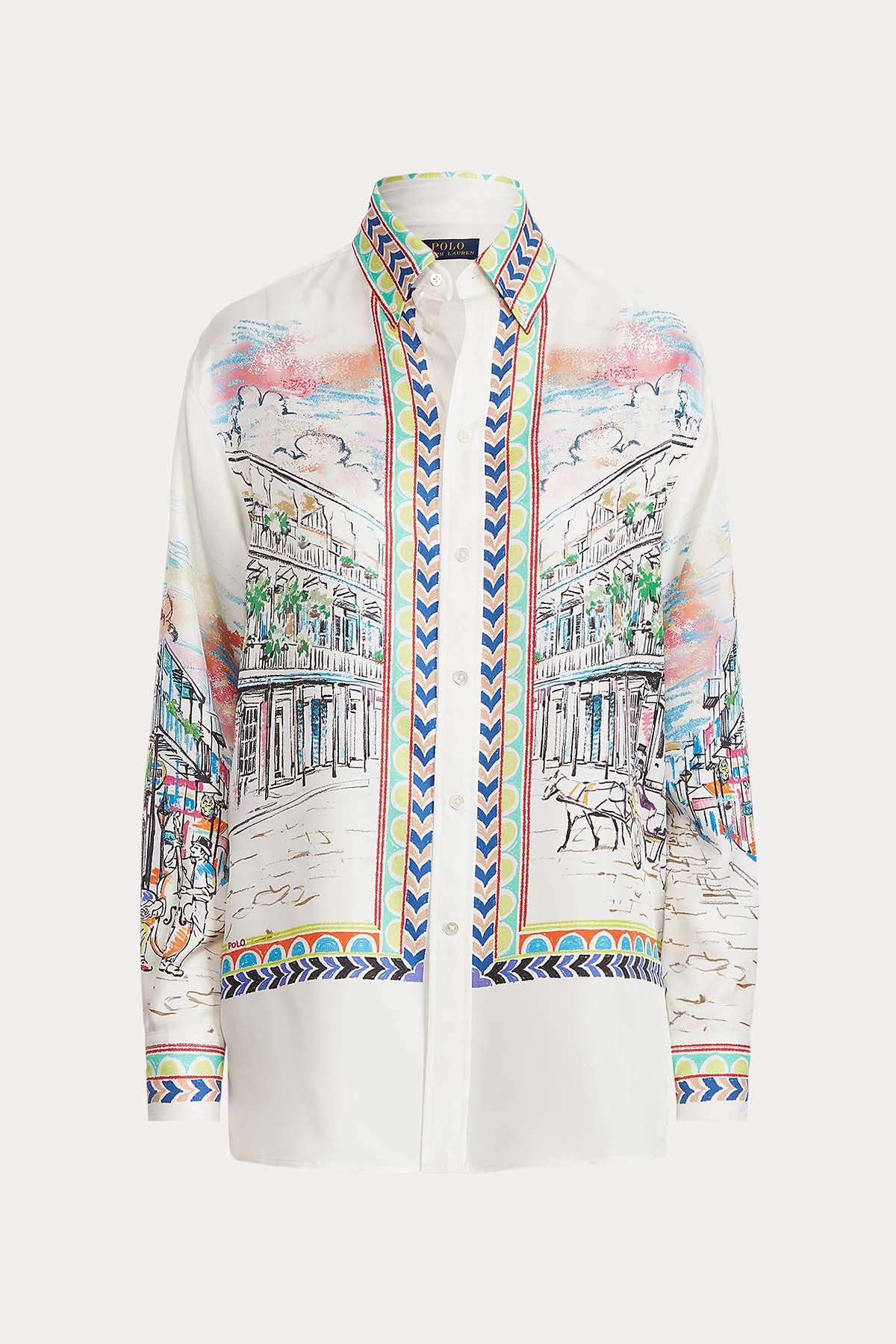 Polo Ralph Lauren Şehir Temalı İpek Gömlek-Libas Trendy Fashion Store