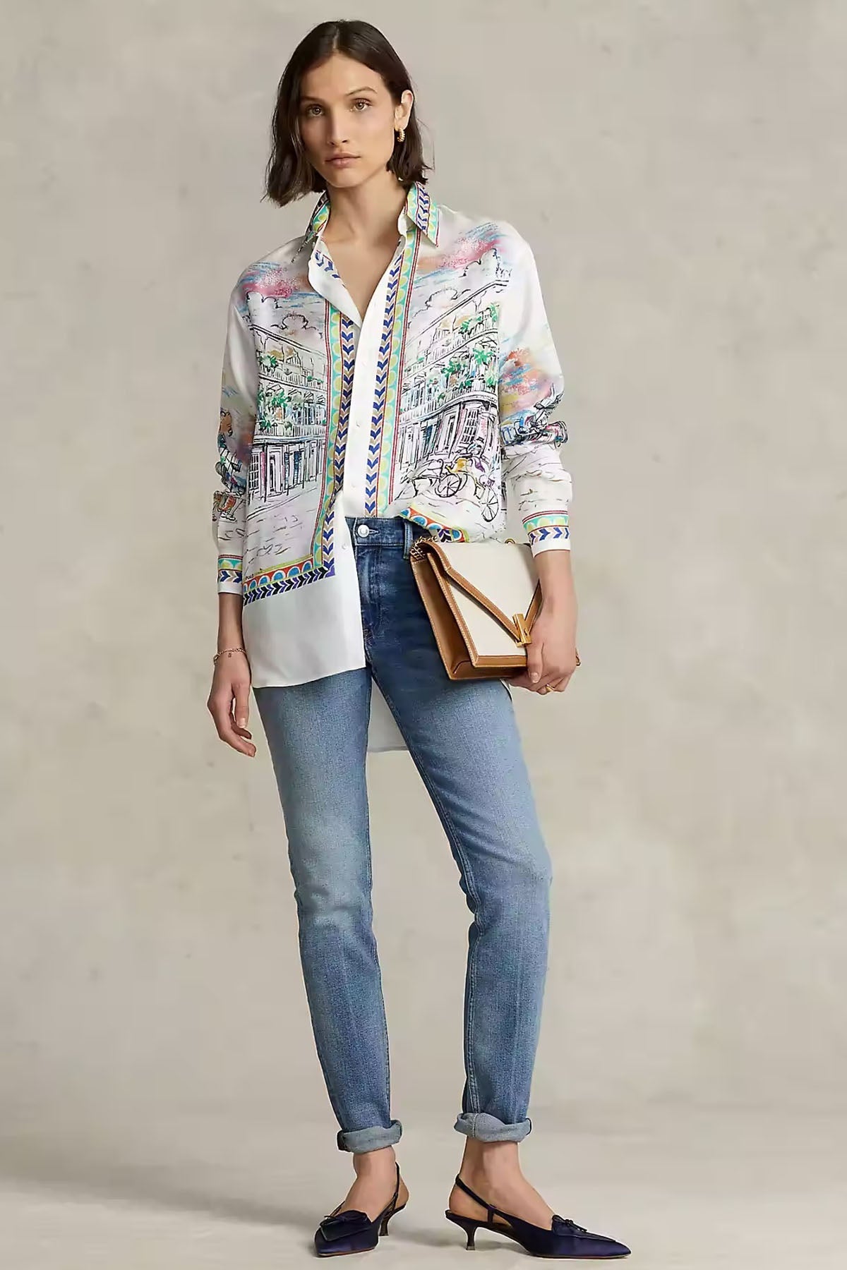 Polo Ralph Lauren Şehir Temalı İpek Gömlek-Libas Trendy Fashion Store