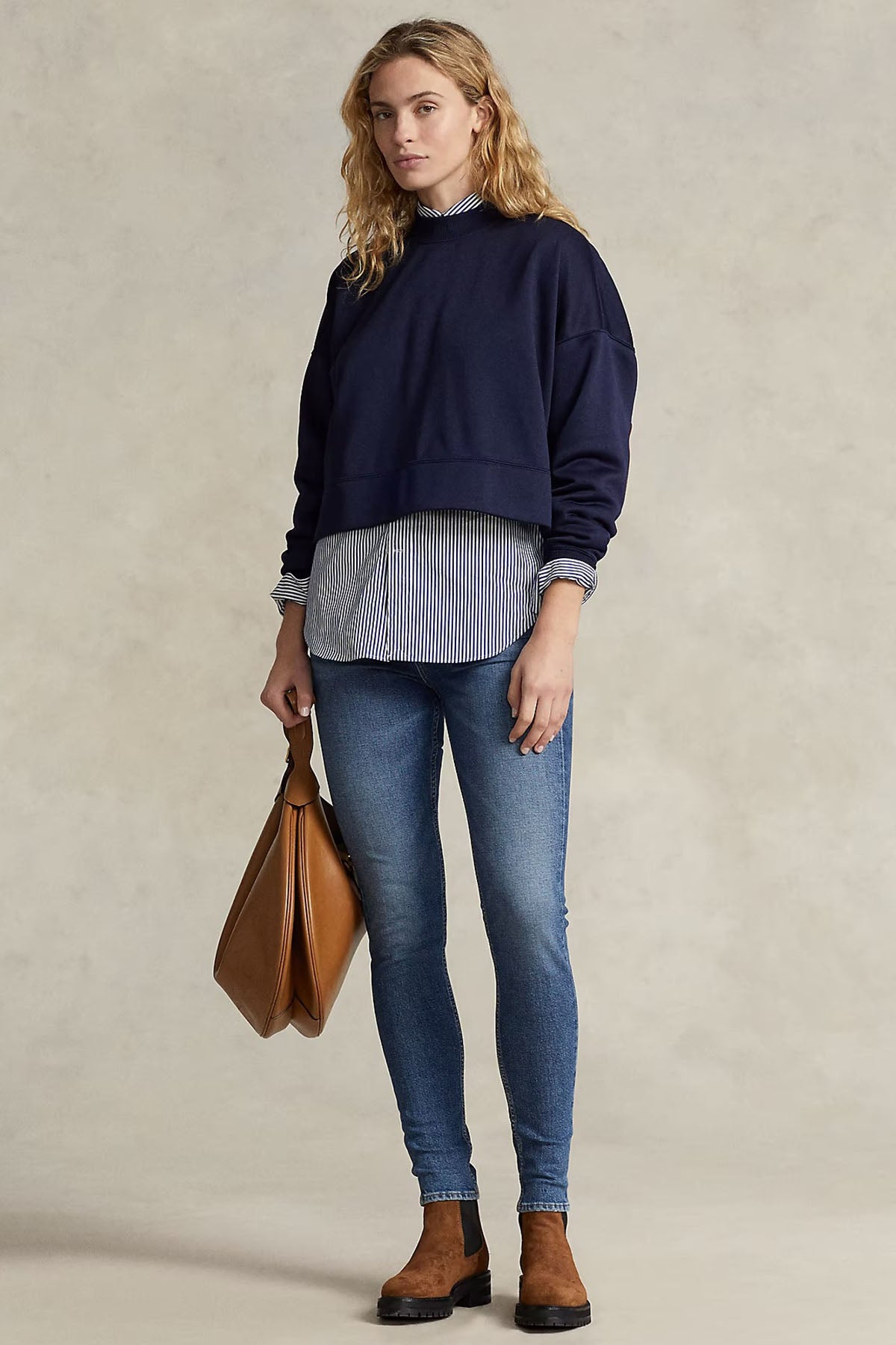 Polo Ralph Lauren Geniş Kesim Crop Sweatshirt-Libas Trendy Fashion Store