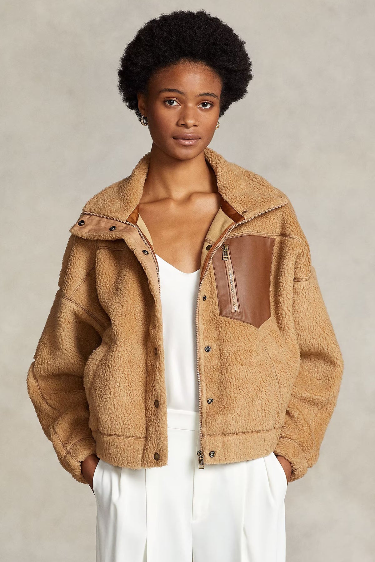 Polo Ralph Lauren Deri Detaylı Polar Ceket-Libas Trendy Fashion Store