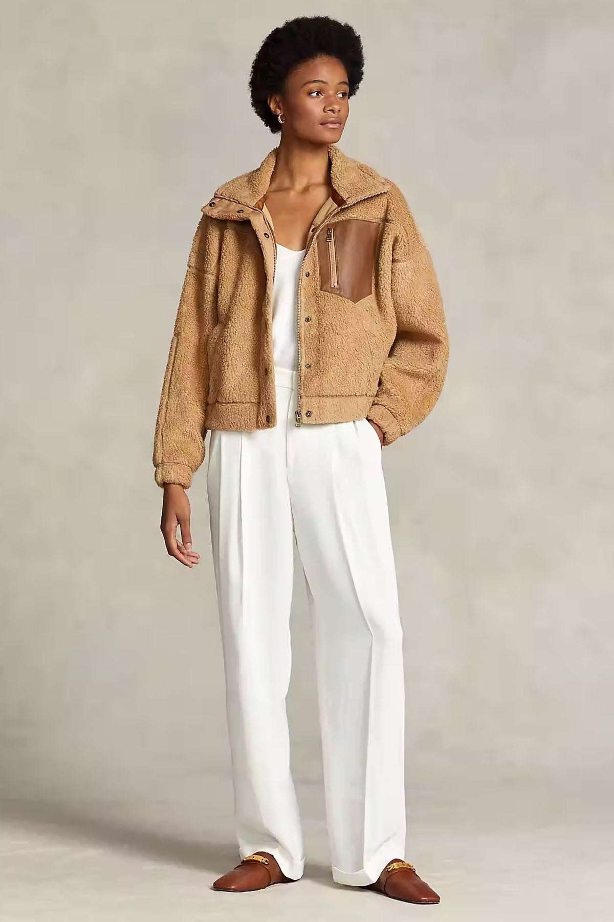 Polo Ralph Lauren Deri Detaylı Polar Ceket-Libas Trendy Fashion Store