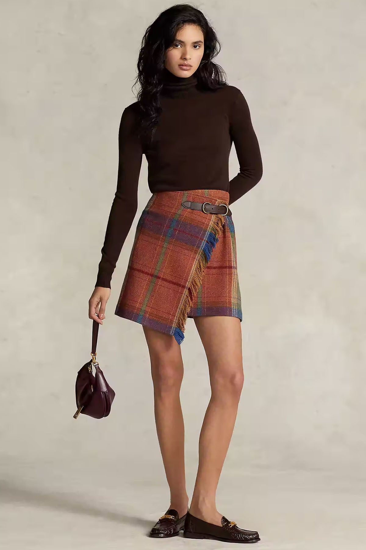 Polo Ralph Lauren Ekoseli Püsküllü Mini Yün Etek-Libas Trendy Fashion Store