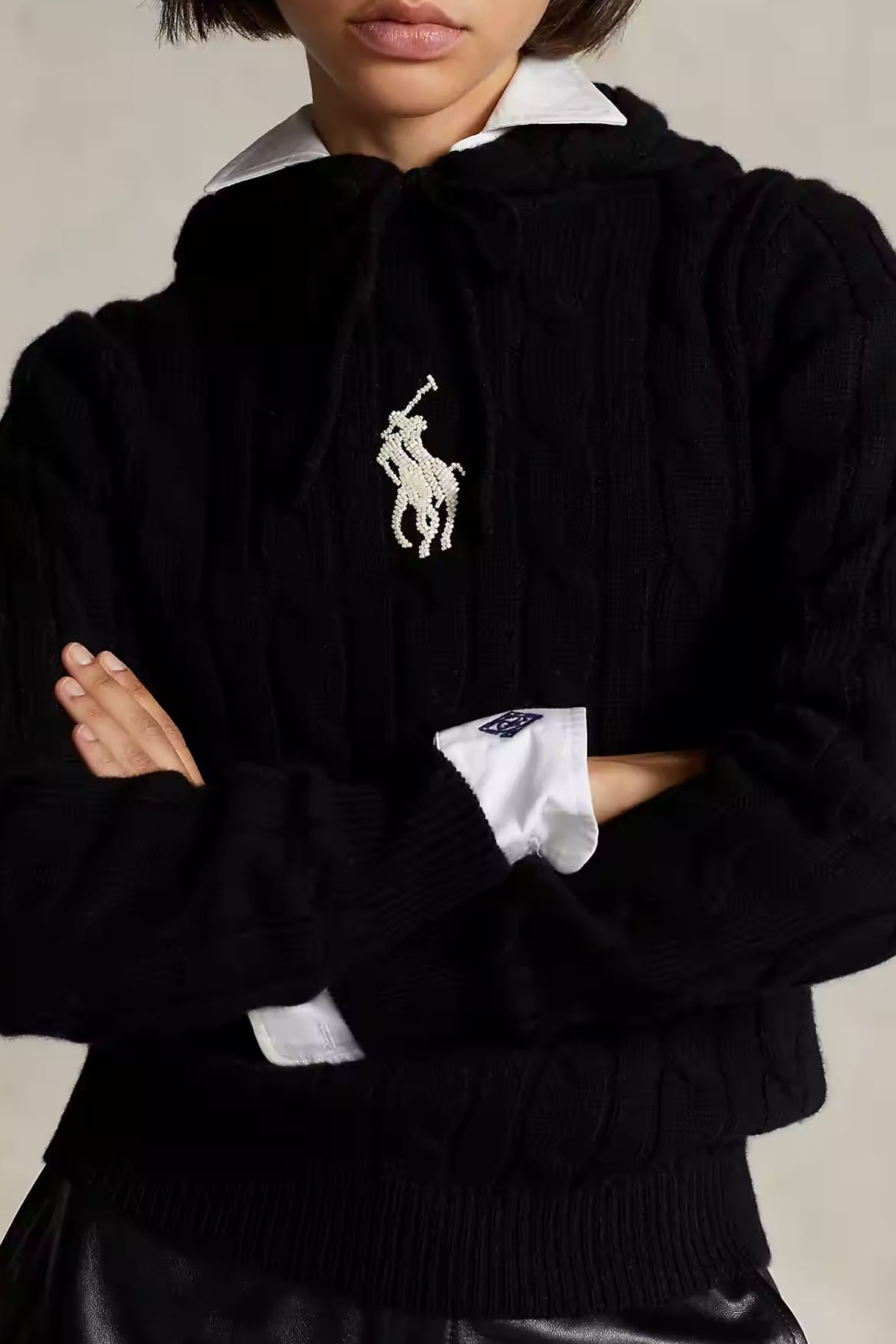 Polo Ralph Lauren Saç Örgü Kapüşonlu Kaşmirli Yün Triko-Libas Trendy Fashion Store