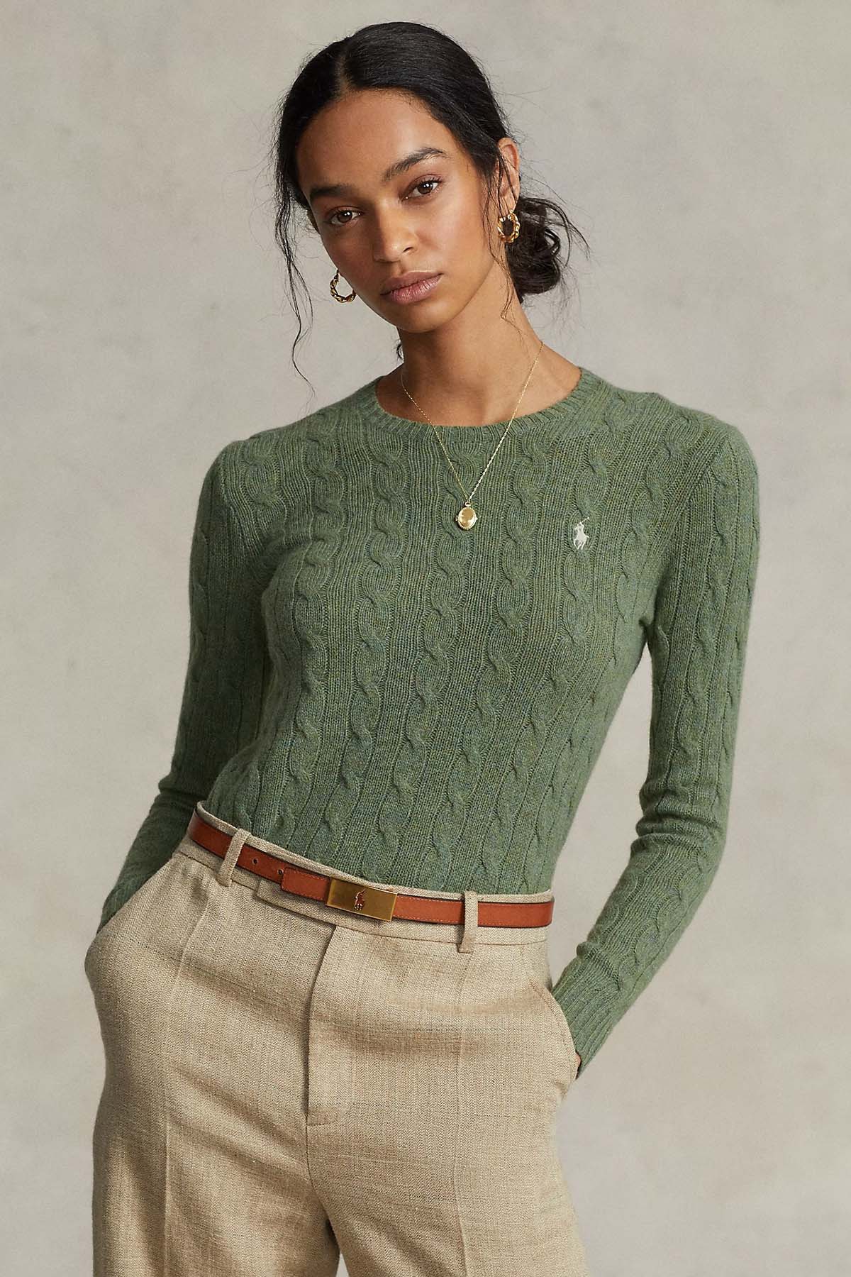 Polo Ralph Lauren Saç Örgü Kaşmirli Yün Triko-Libas Trendy Fashion Store