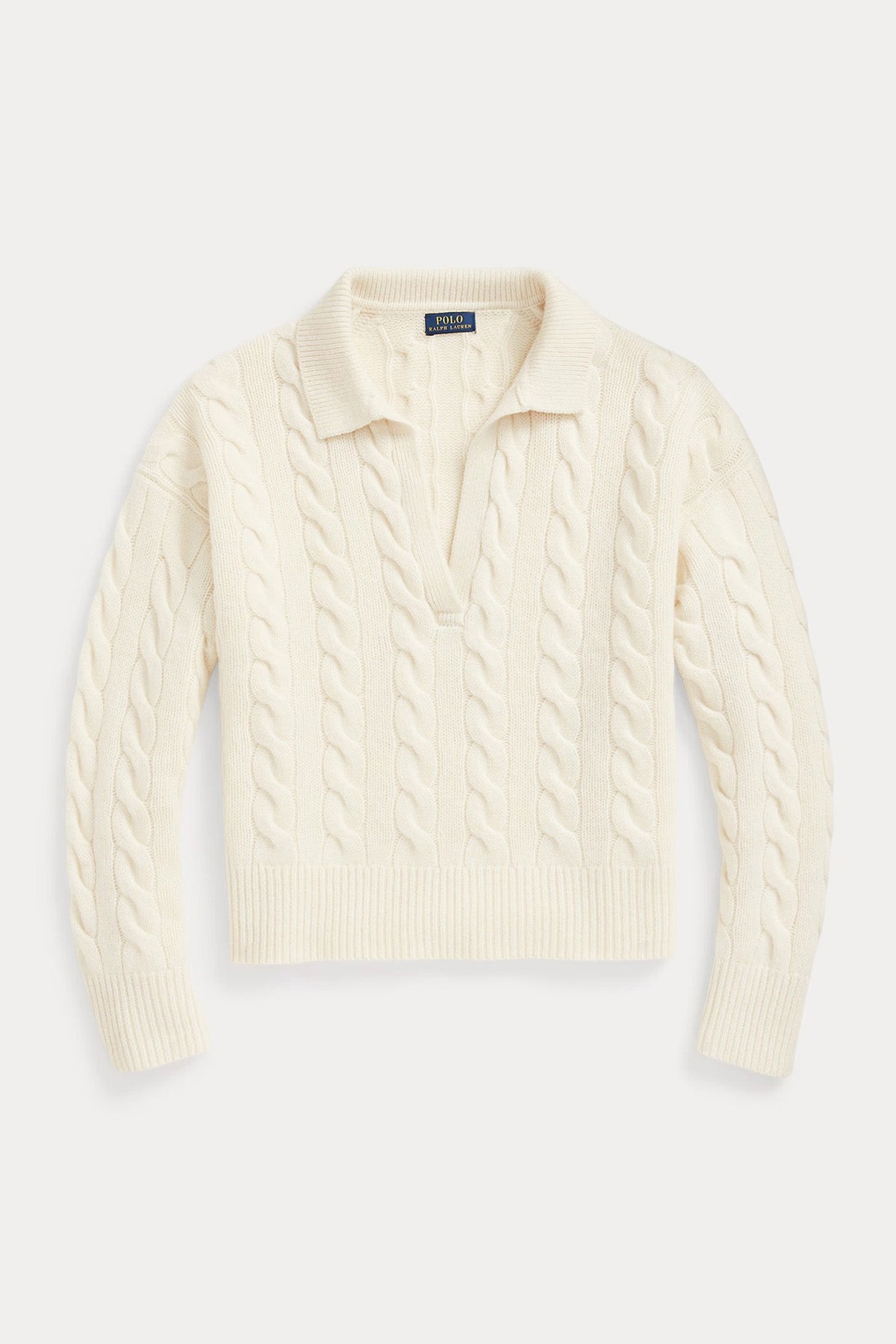 Polo Ralph Lauren Geniş Kesim V Yaka Kaşmirli Saç Örgü Triko-Libas Trendy Fashion Store