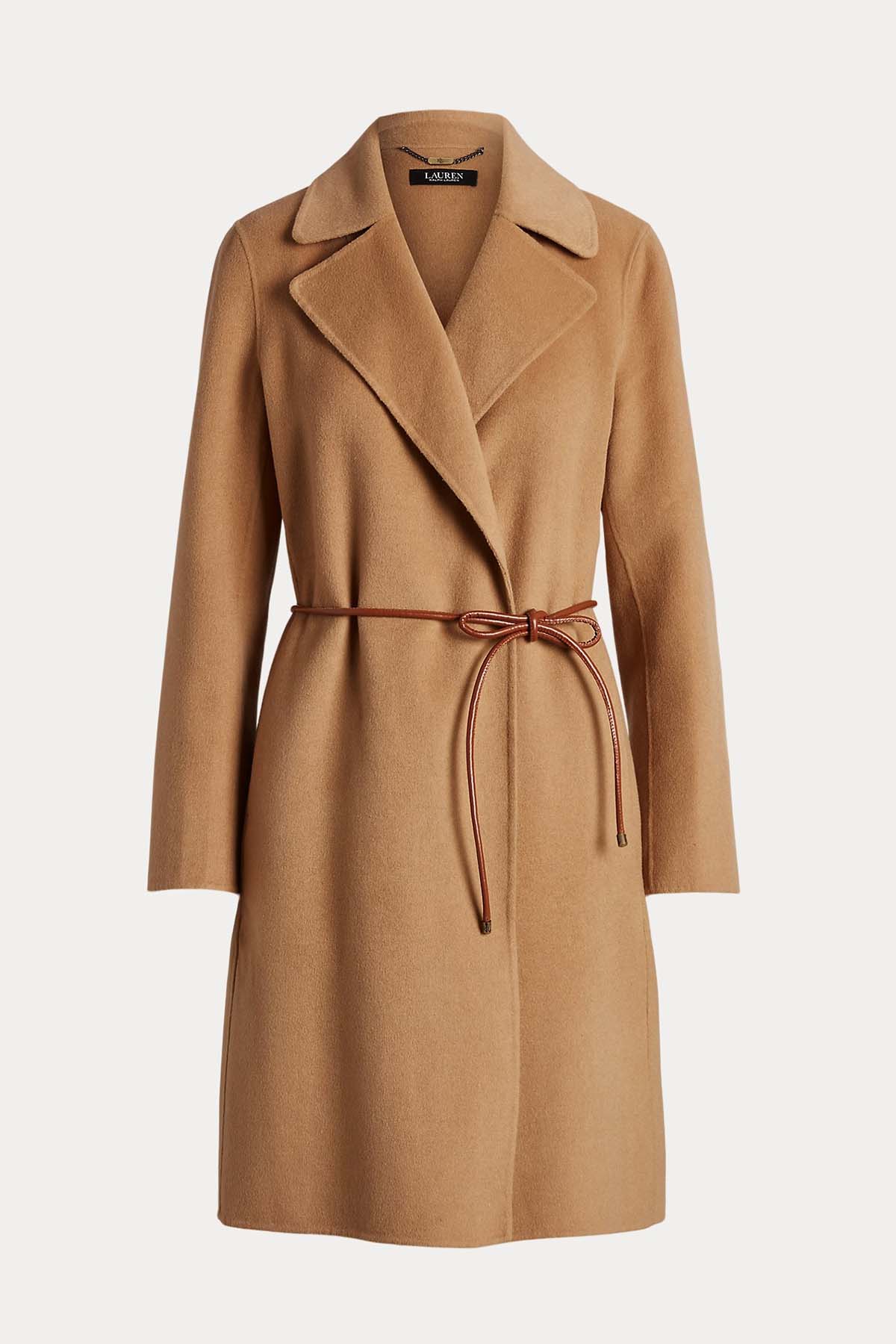 Polo Ralph Lauren Deri Kemerli Geniş Yaka Yün Kaban-Libas Trendy Fashion Store