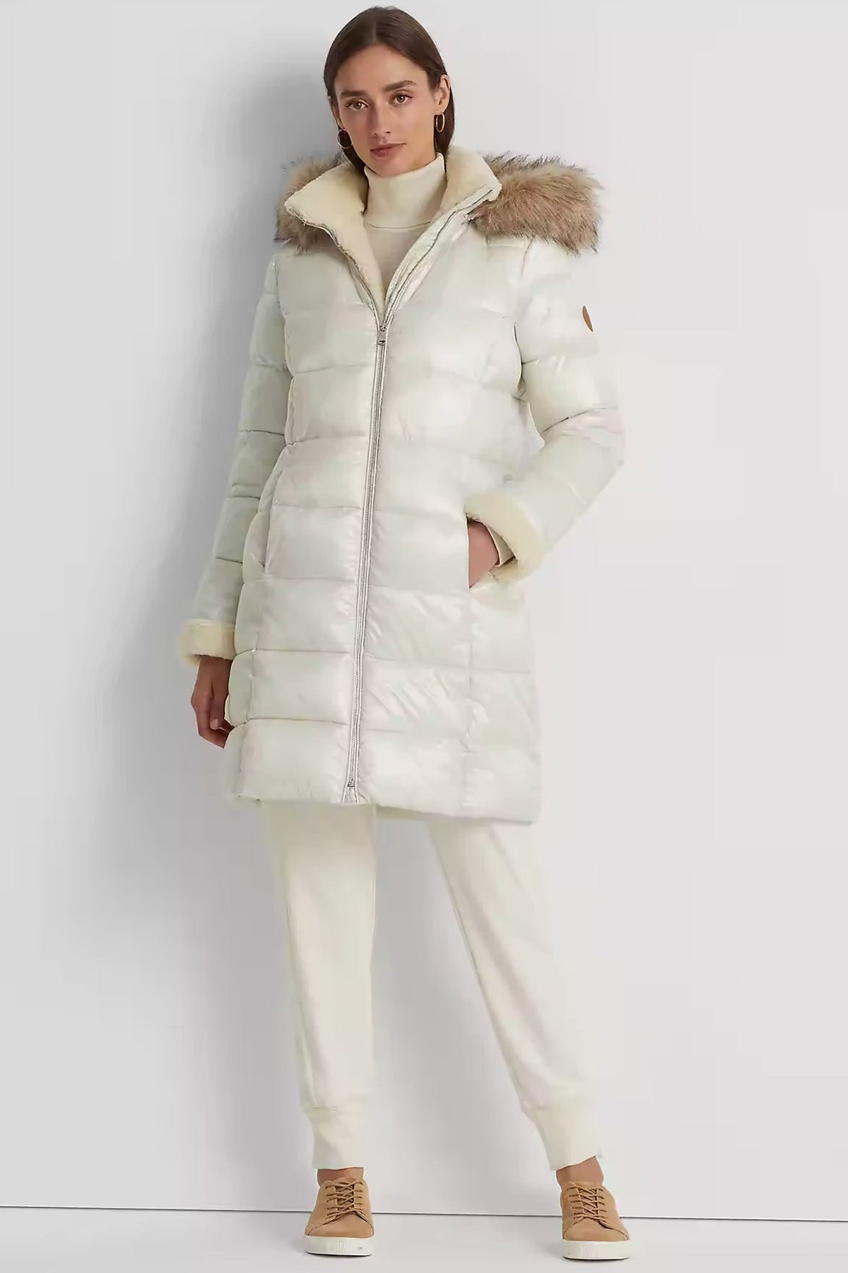 Polo Ralph Lauren Kürklü Kapüşonlu Puffer Mont-Libas Trendy Fashion Store