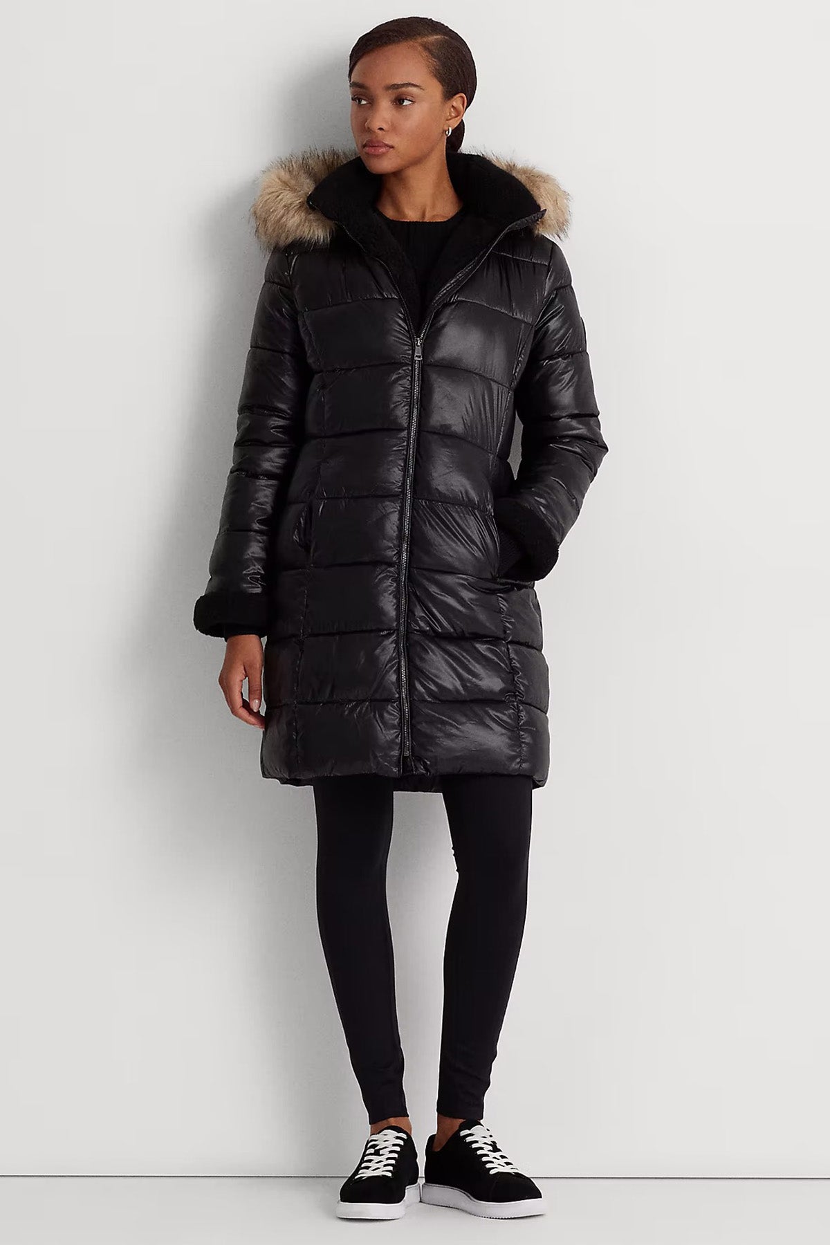 Polo Ralph Lauren Kürklü Kapüşonlu Puffer Mont-Libas Trendy Fashion Store