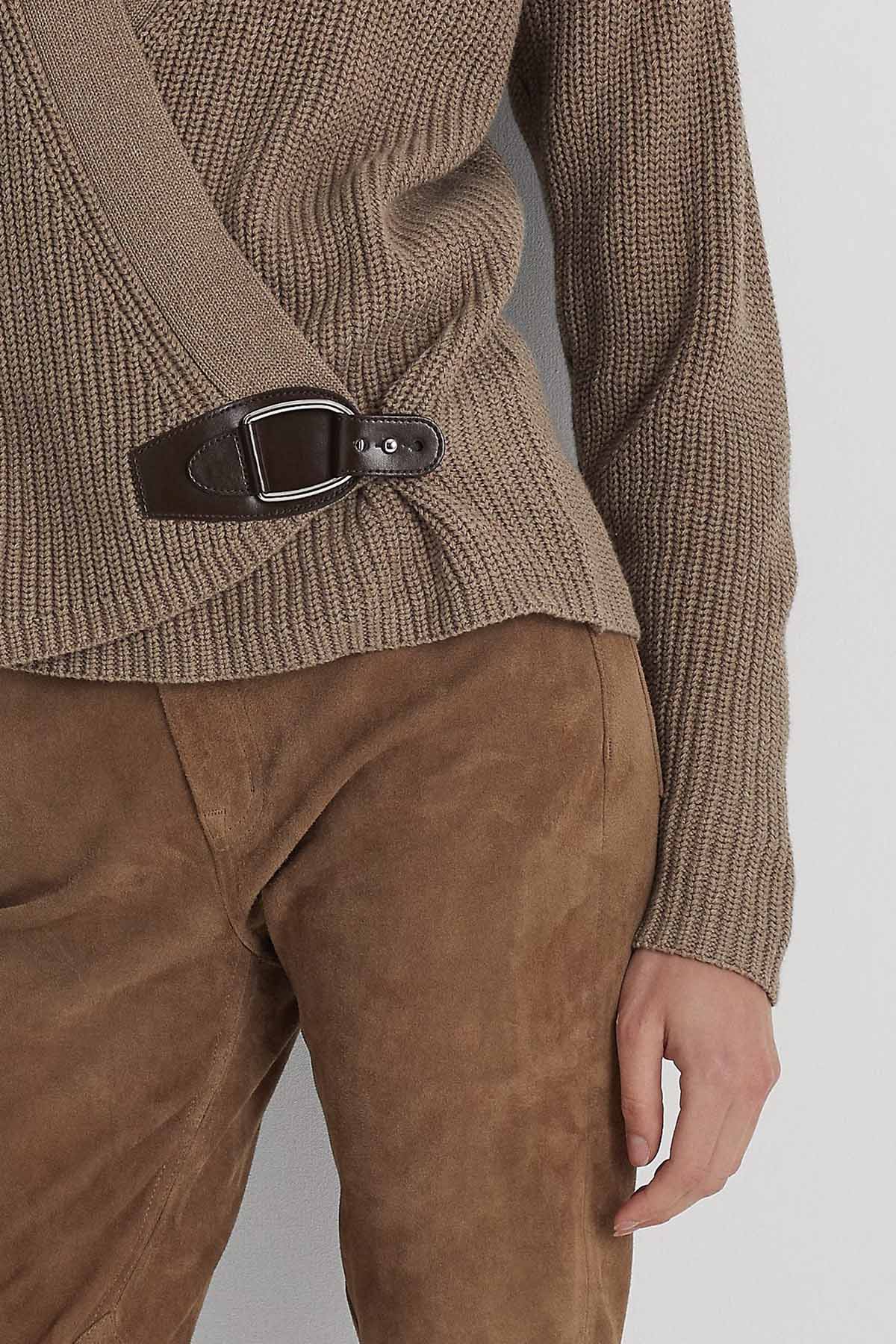 Polo Ralph Lauren Derin V Yaka Kemerli Örgü Triko Ceket-Libas Trendy Fashion Store