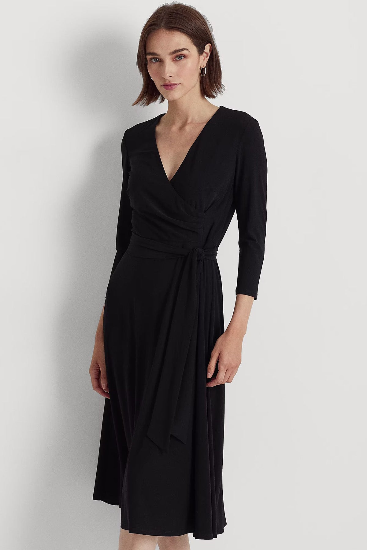 Polo Ralph Lauren V Yaka Belden Kuşaklı Midi Elbise-Libas Trendy Fashion Store