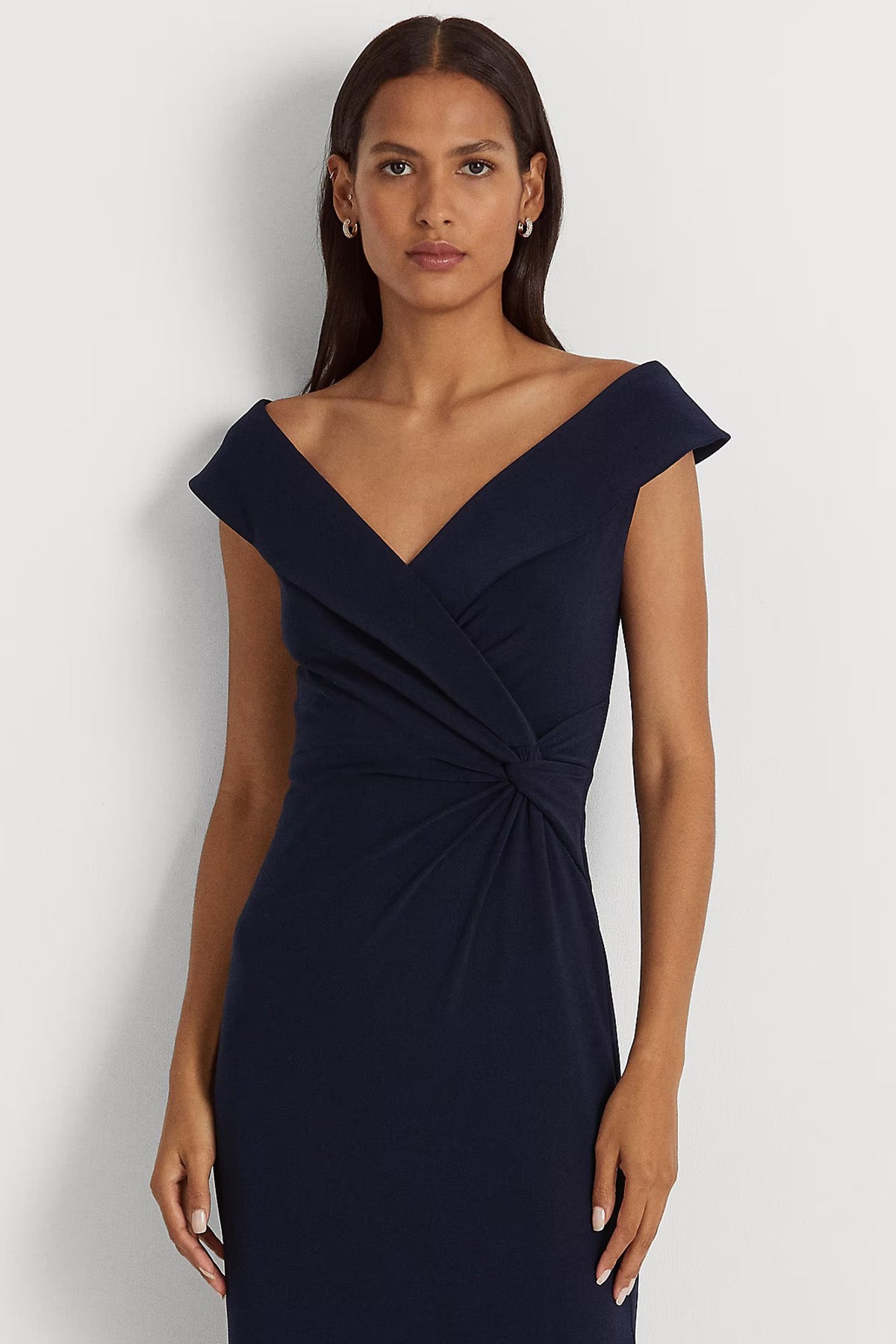 Polo Ralph Lauren V Yaka Maxi Abiye Elbise-Libas Trendy Fashion Store