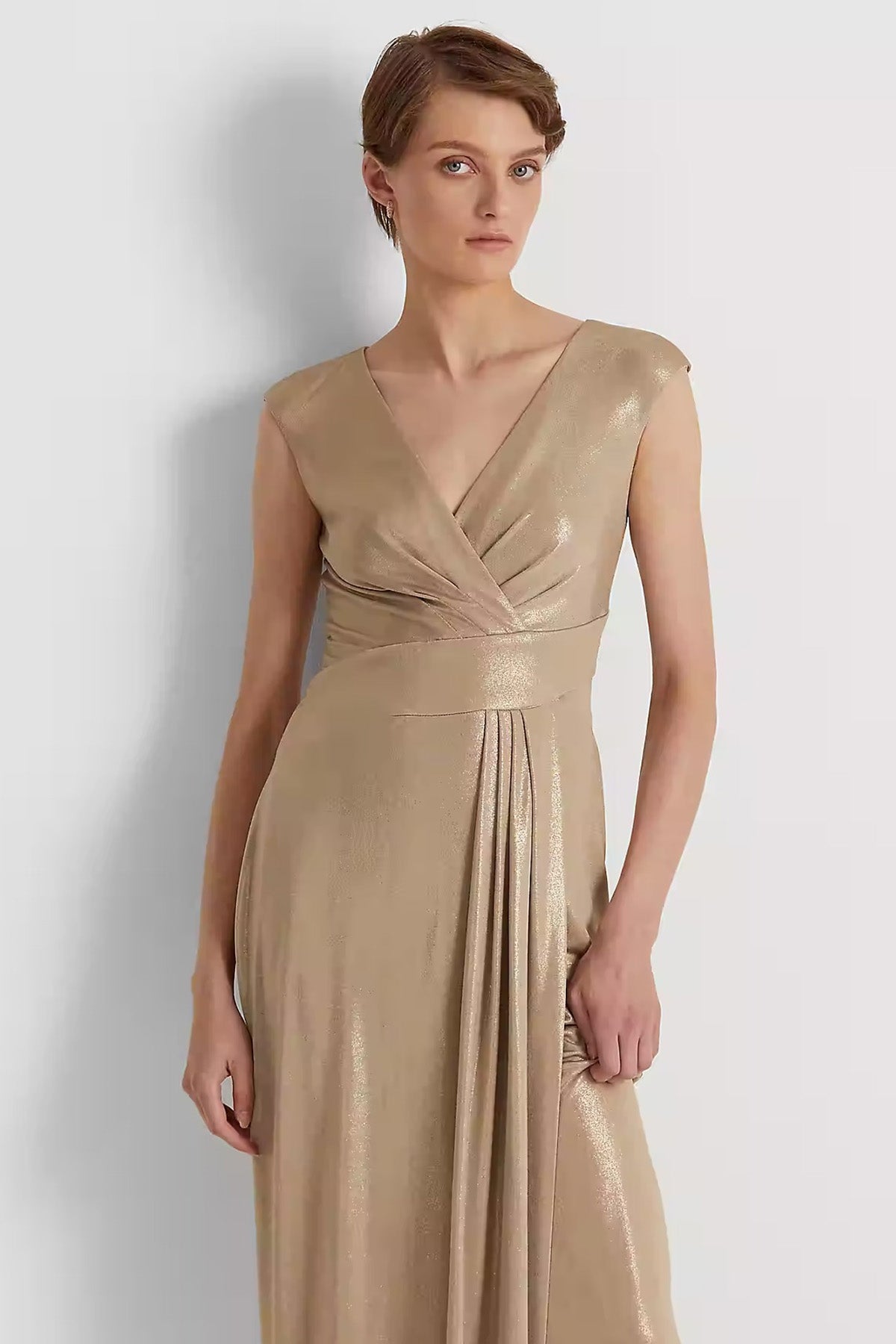 Polo Ralph Lauren V Yaka Maxi Abiye Elbise-Libas Trendy Fashion Store