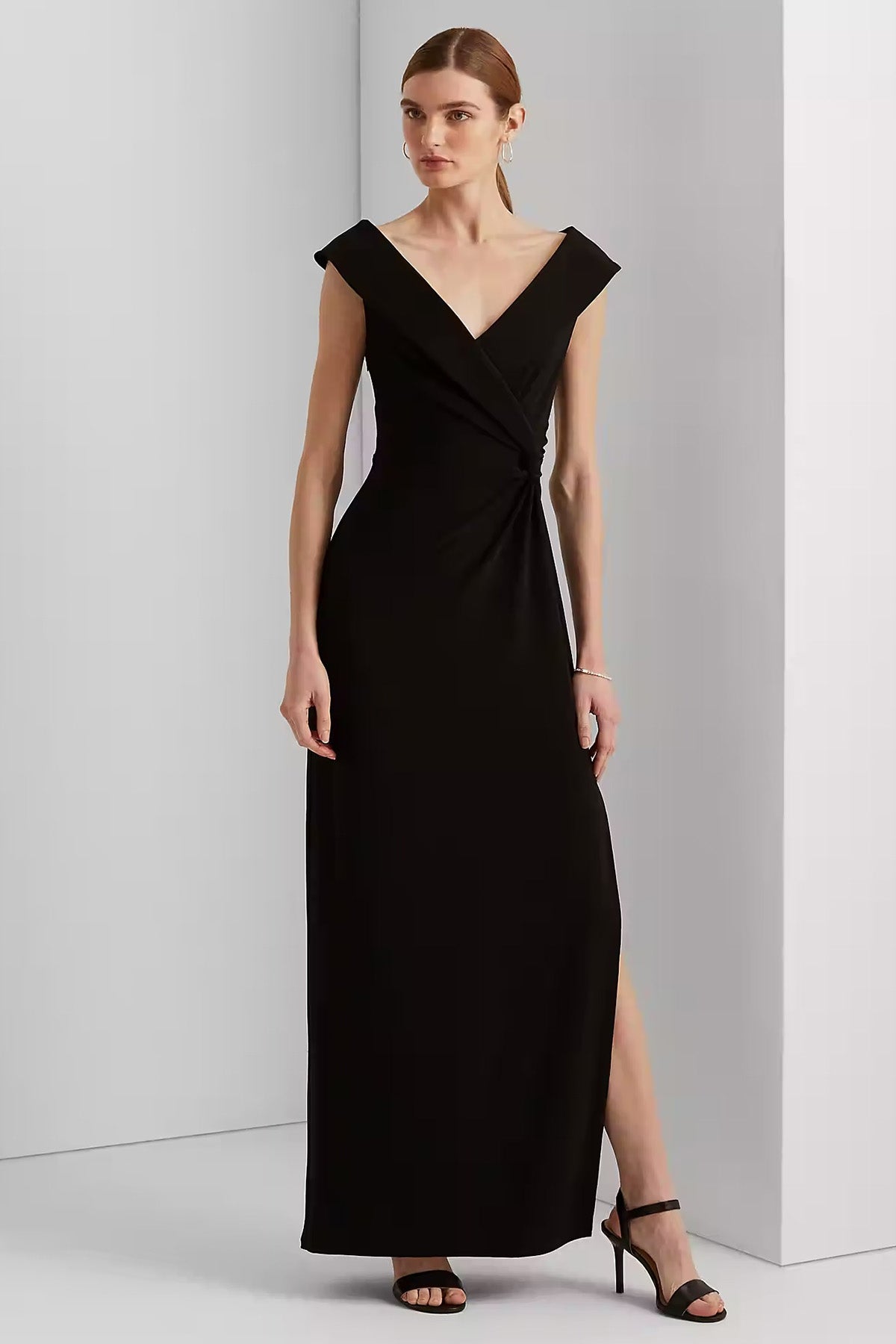 Polo Ralph Lauren V Yaka Kruvaze Maxi Abiye Elbise-Libas Trendy Fashion Store