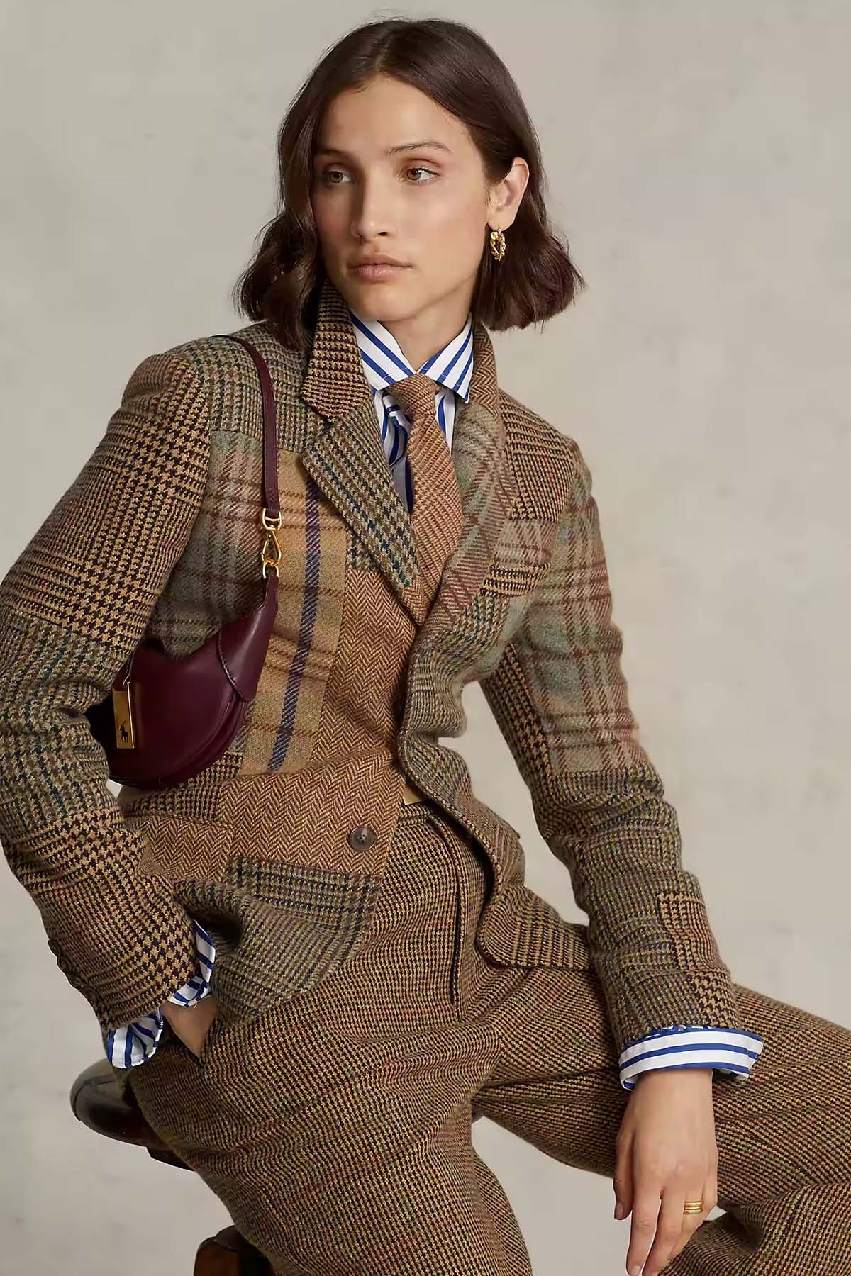 Polo Ralph Lauren Balıksırtı Ekose Desenli Yün Ceket-Libas Trendy Fashion Store