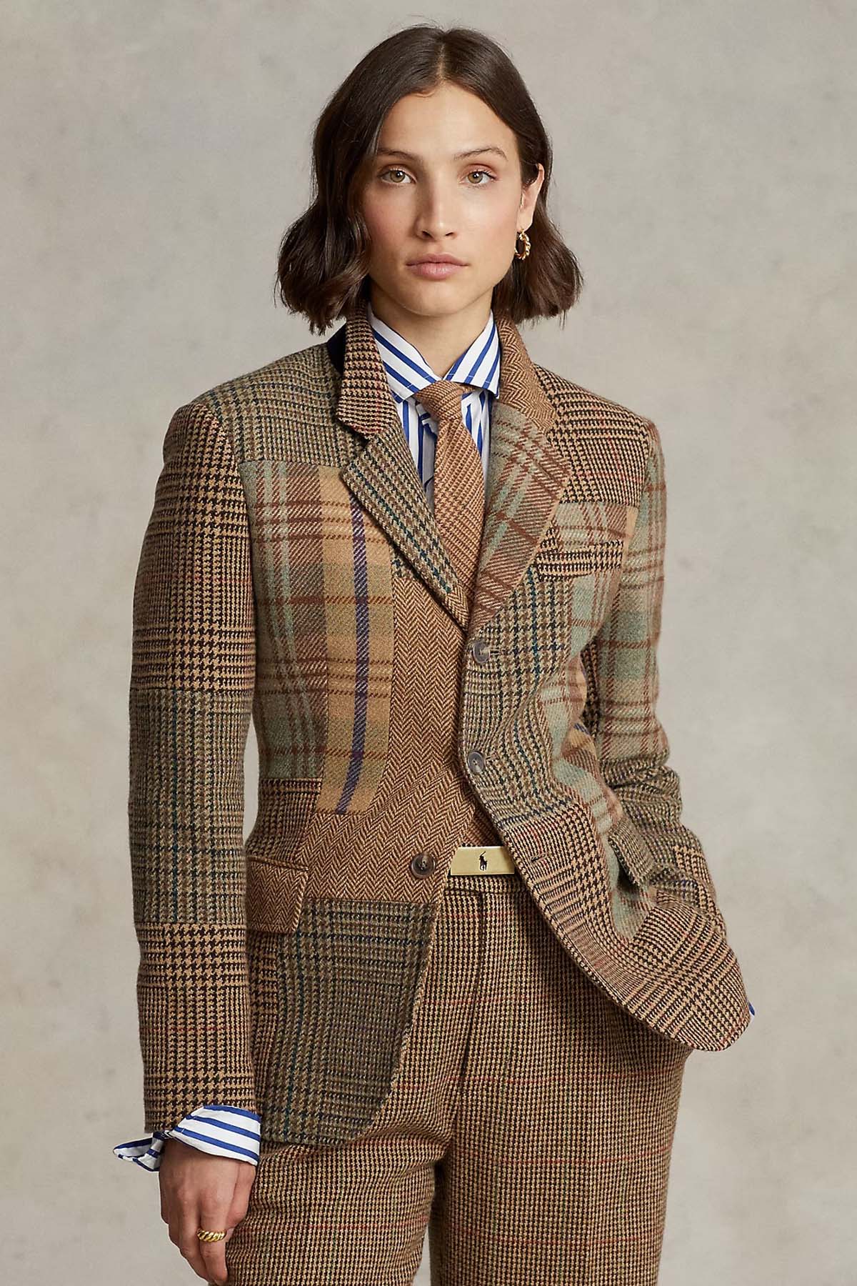 Polo Ralph Lauren Balıksırtı Ekose Desenli Yün Ceket-Libas Trendy Fashion Store