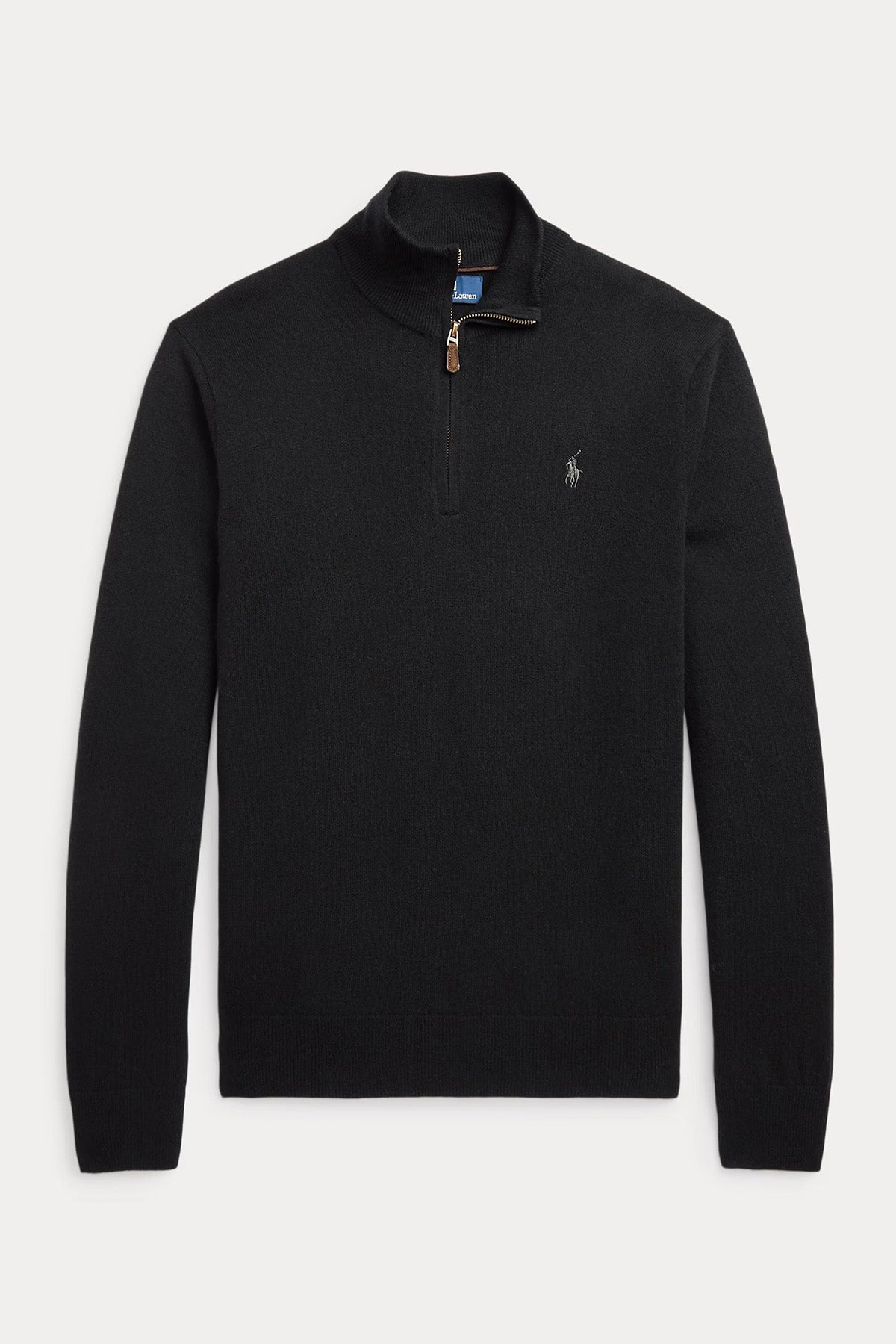 Polo Ralph Lauren Dik Yaka Yarım Fermuarlı Örgü Yün Triko-Libas Trendy Fashion Store