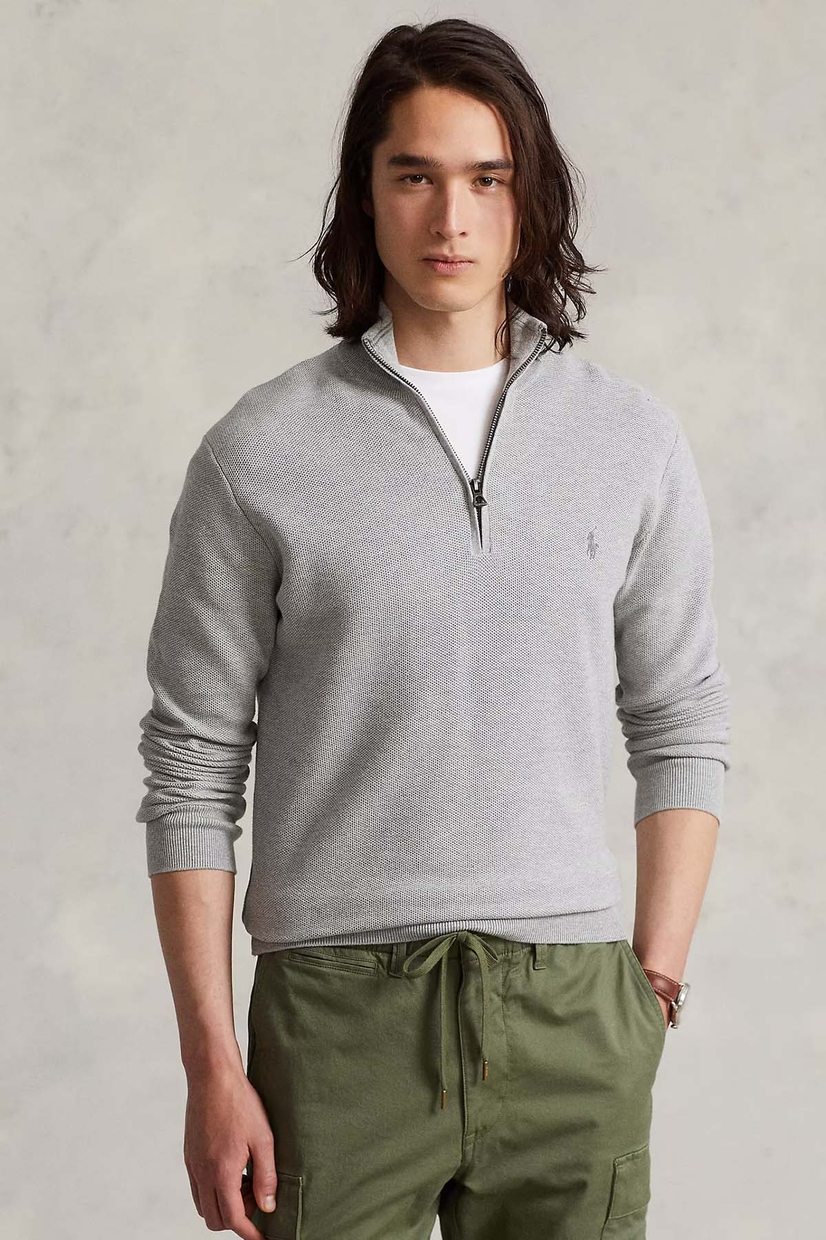 Polo Ralph Lauren Dik Yaka Yarım Fermuarlı Triko-Libas Trendy Fashion Store