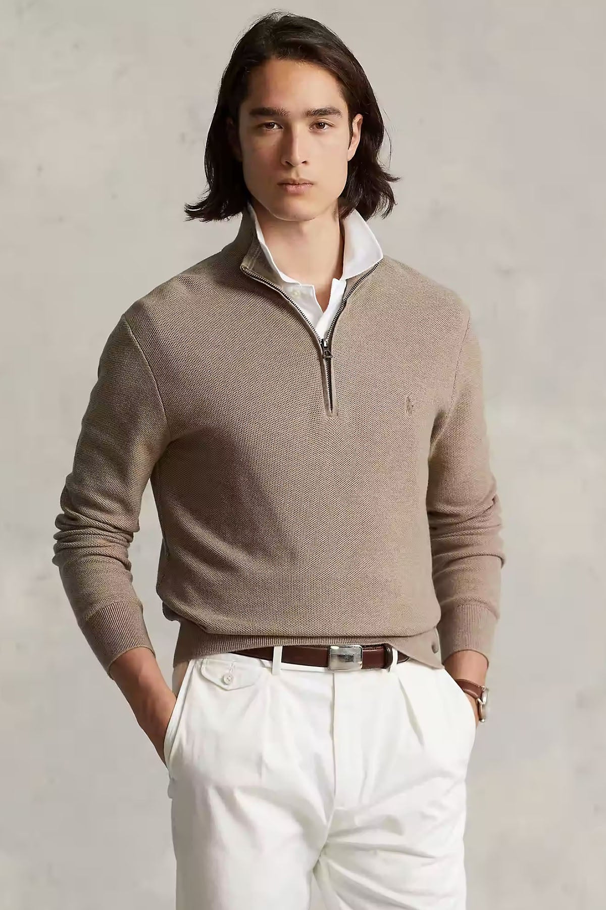 Polo Ralph Lauren Dik Yaka Yarım Fermuarlı Triko-Libas Trendy Fashion Store