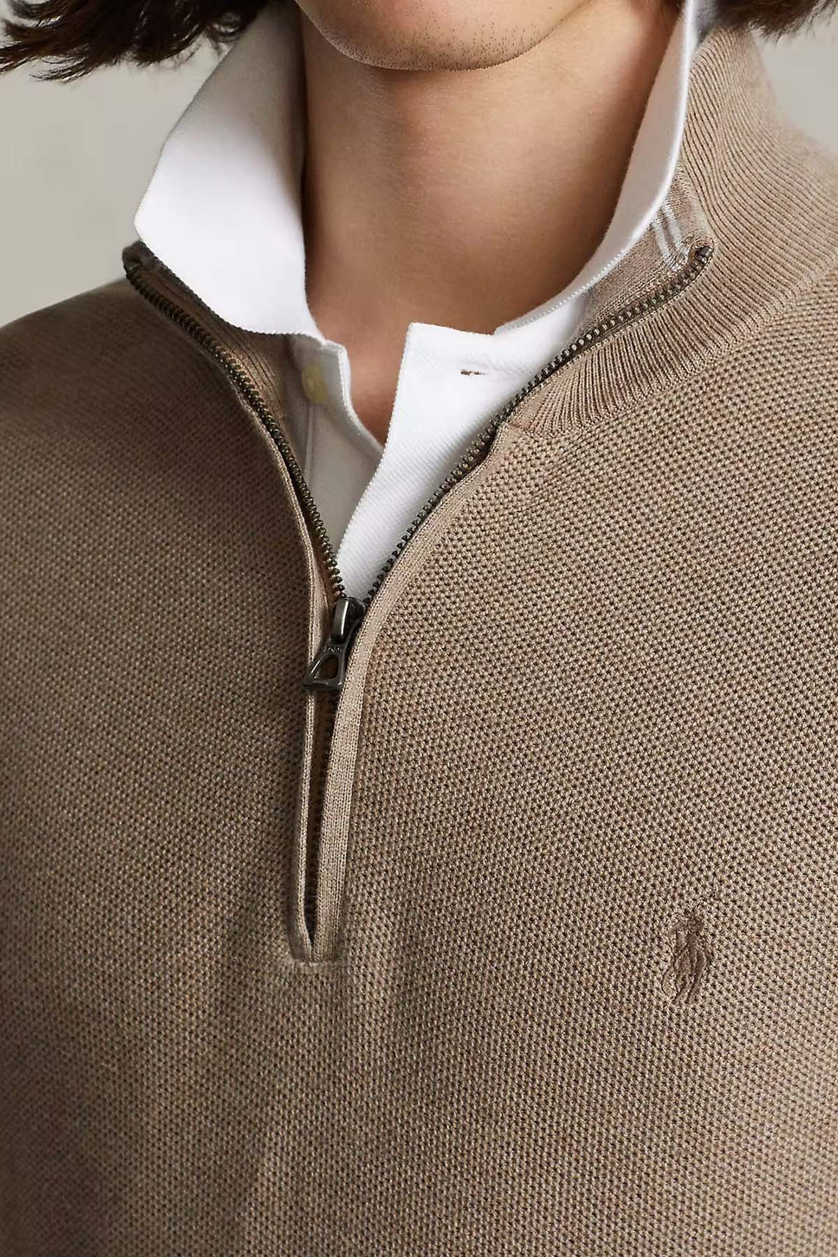 Polo Ralph Lauren Dik Yaka Yarım Fermuarlı Triko-Libas Trendy Fashion Store