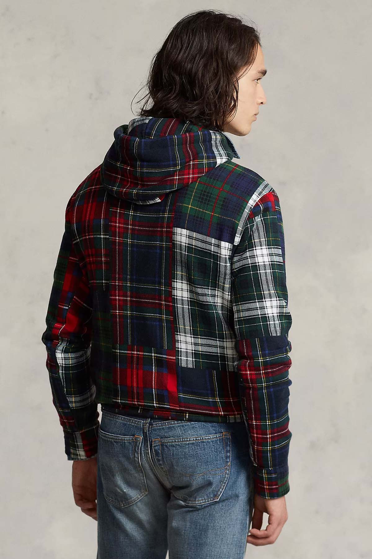 Polo Ralph Lauren Patchwork Ekose Desenli Kapüşonlu Sweatshirt-Libas Trendy Fashion Store