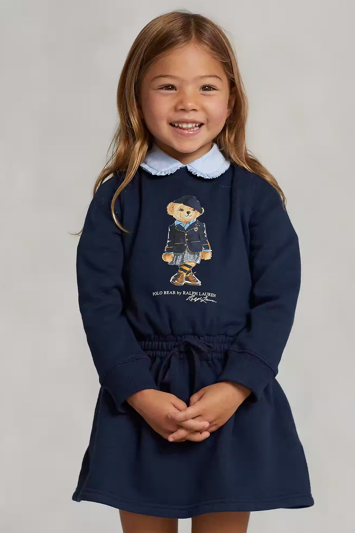 Polo Ralph Lauren Kids 3-4 Yaş Kız Çocuk Polo Bear Sweatshirt Elbise-Libas Trendy Fashion Store