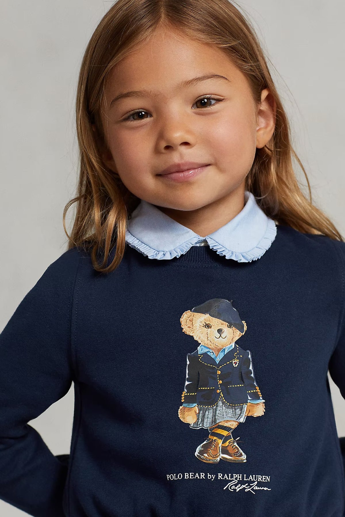 Polo Ralph Lauren Kids 3-4 Yaş Kız Çocuk Polo Bear Sweatshirt Elbise-Libas Trendy Fashion Store
