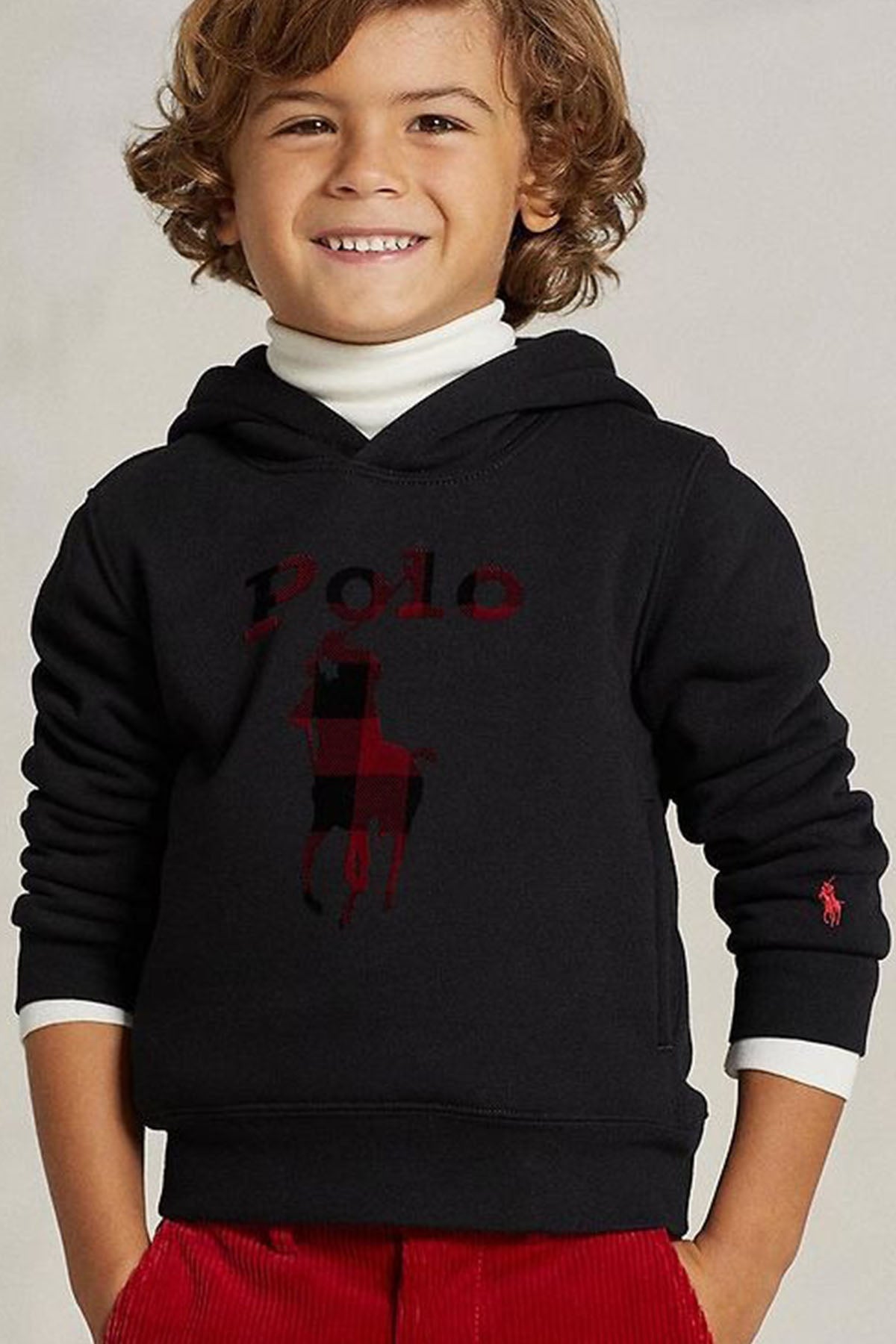 Polo Ralph Lauren Kids S-M Beden Erkek Çocuk Kapüşonlu Big Pony Logolu Sweatshirt-Libas Trendy Fashion Store