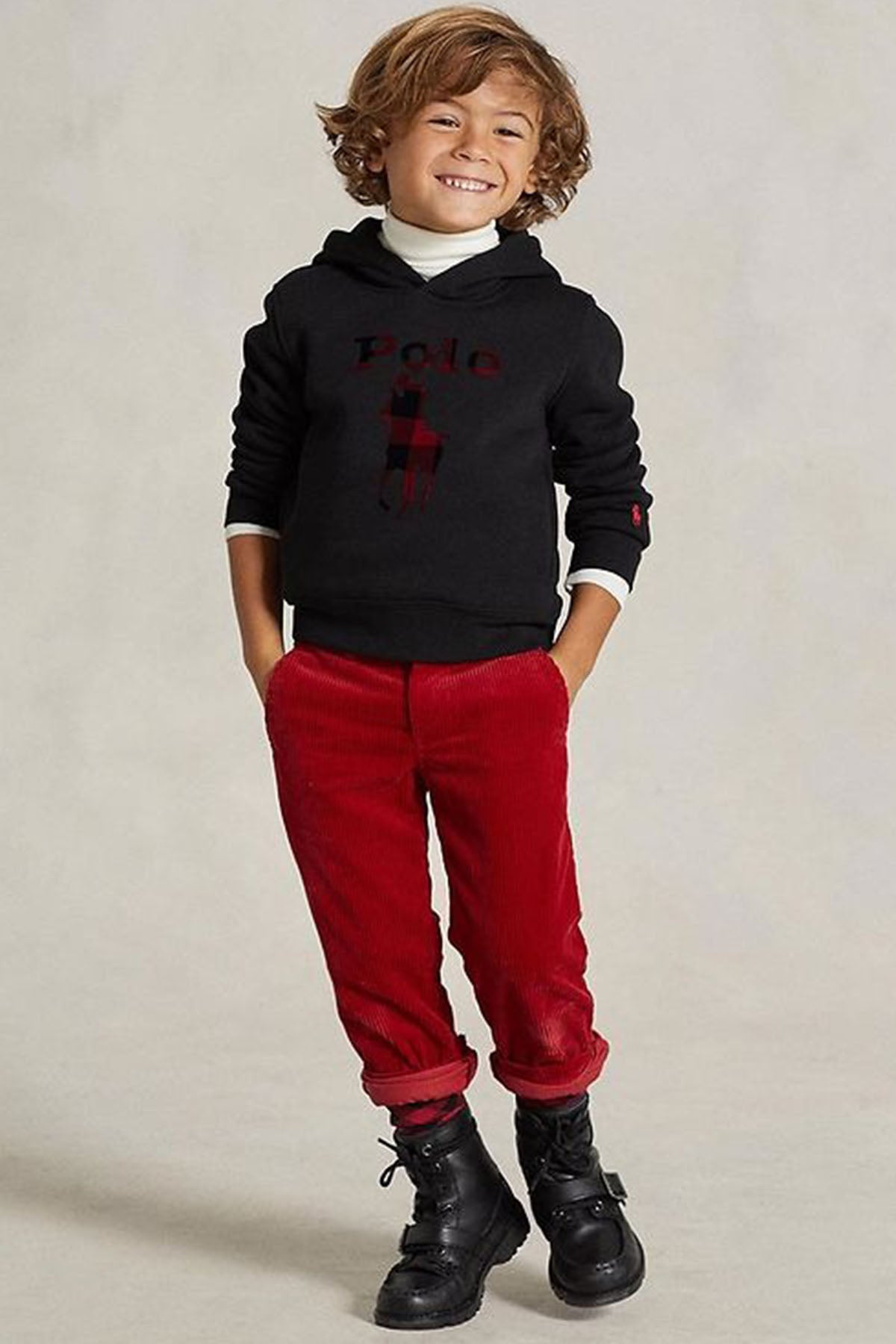 Polo Ralph Lauren Kids S-M Beden Erkek Çocuk Kapüşonlu Big Pony Logolu Sweatshirt-Libas Trendy Fashion Store