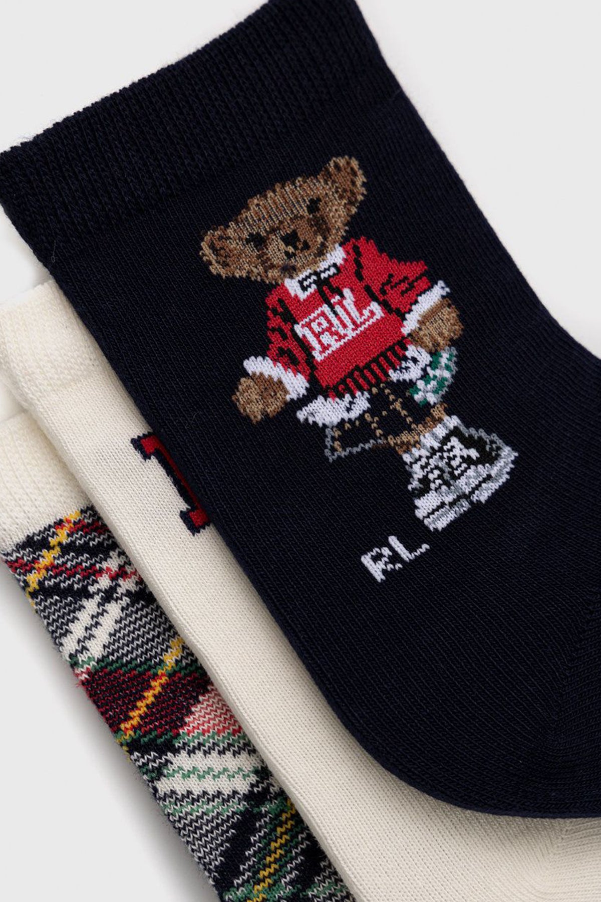 Polo Ralph Lauren Kids 4-6 Yaş Kız Çocuk 3'lü Paket Polo Bear Çorap-Libas Trendy Fashion Store