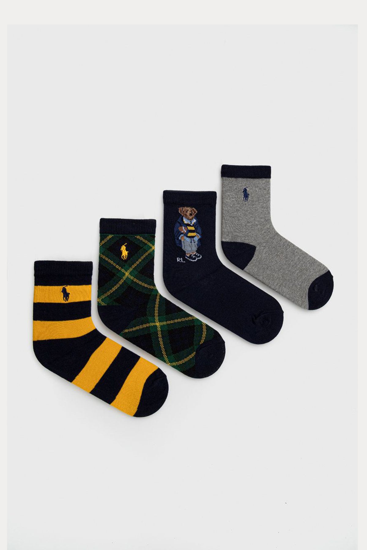 Polo Ralph Lauren Kids 4-7 Yaş Erkek Çocuk 4'lü Paket Polo Bear Çorap-Libas Trendy Fashion Store