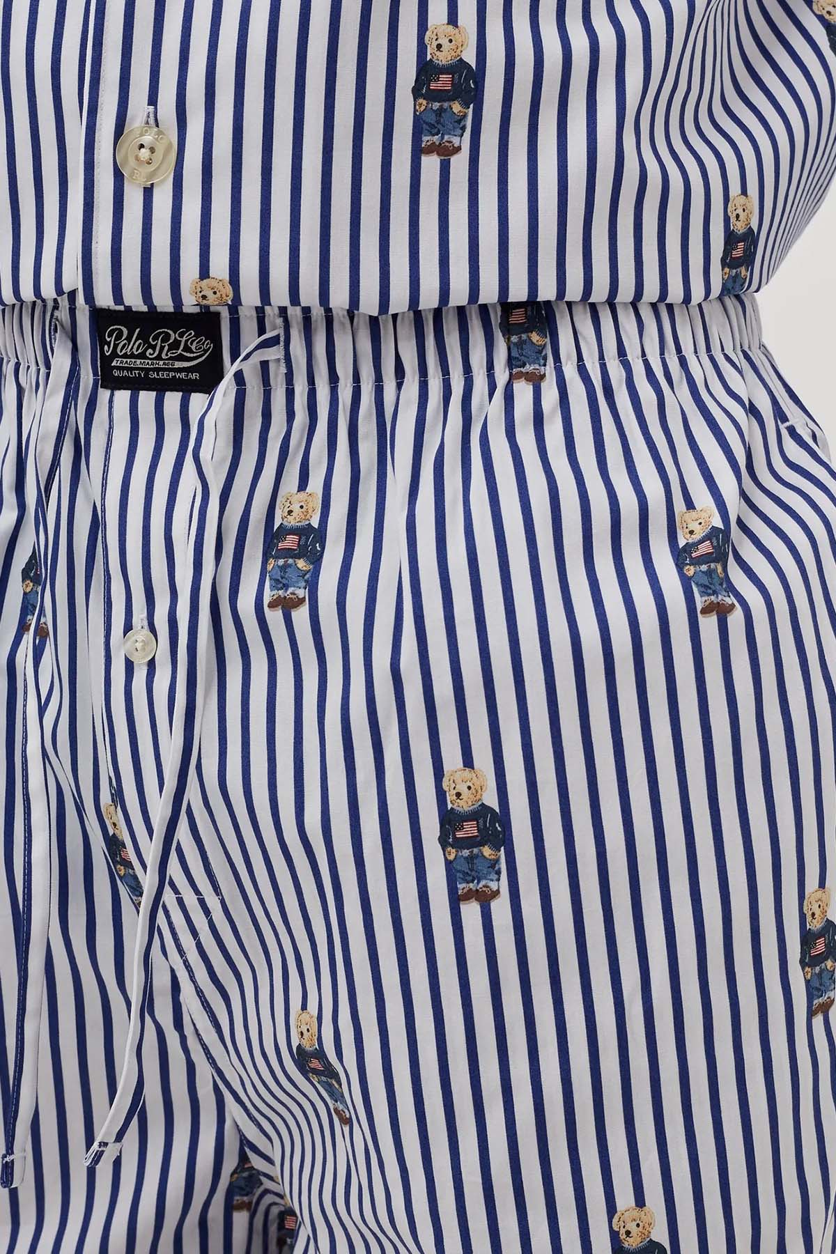 Polo Ralph Lauren Polo Bear Logolu Çizgili Pijama Takımı-Libas Trendy Fashion Store