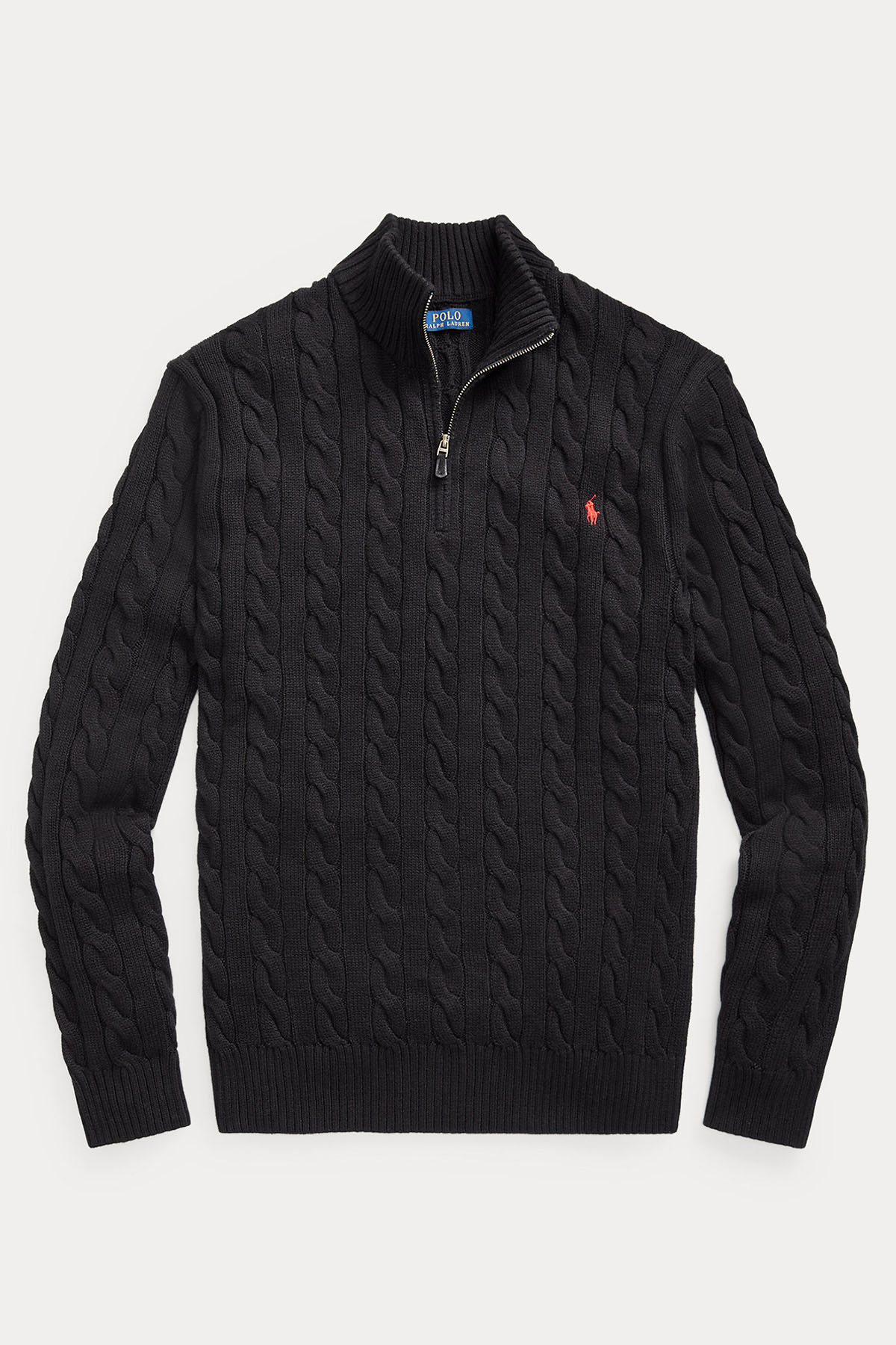 Polo Ralph Lauren Yarım Fermuarlı Dik Yaka Saç Örgü Triko-Libas Trendy Fashion Store