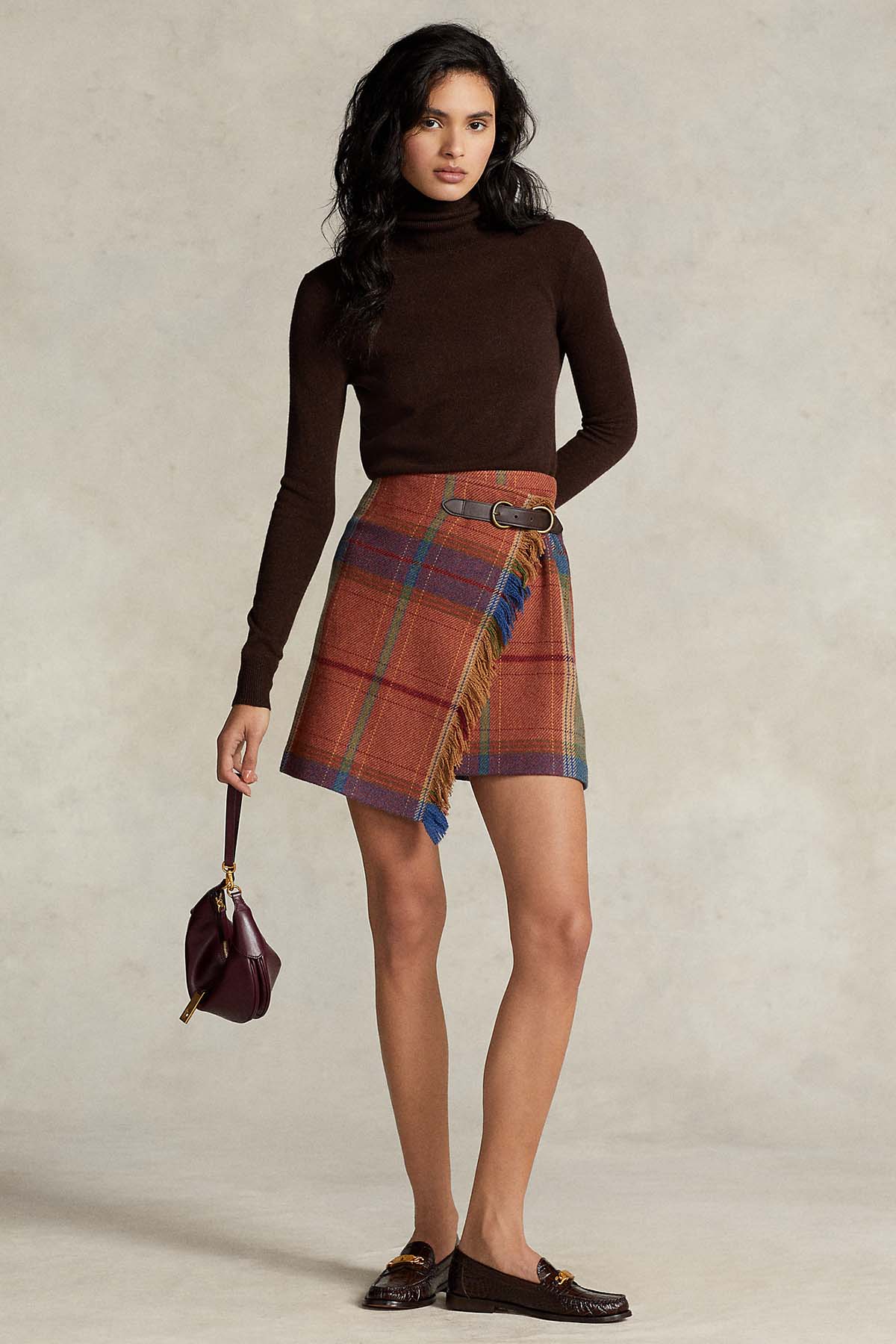 Polo Ralph Lauren Ekoseli Püsküllü Mini Yün Etek-Libas Trendy Fashion Store