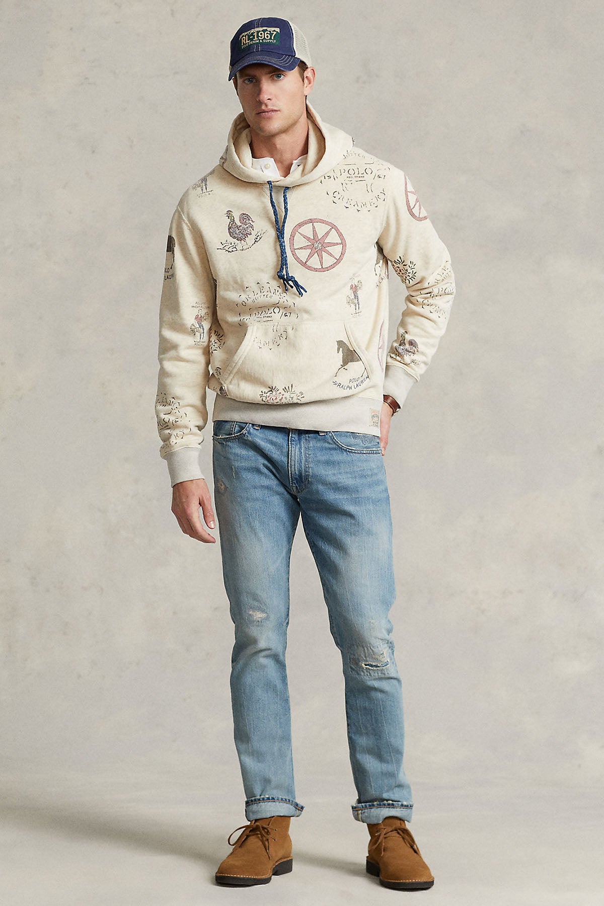 Polo Ralph Lauren Desenli Kapüşonlu Sweatshirt-Libas Trendy Fashion Store