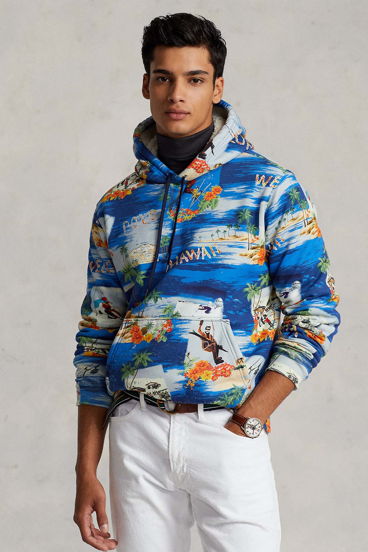 Polo Ralph Lauren İçi Polarlı Desenli Kapüşonlu Sweatshirt-Libas Trendy Fashion Store