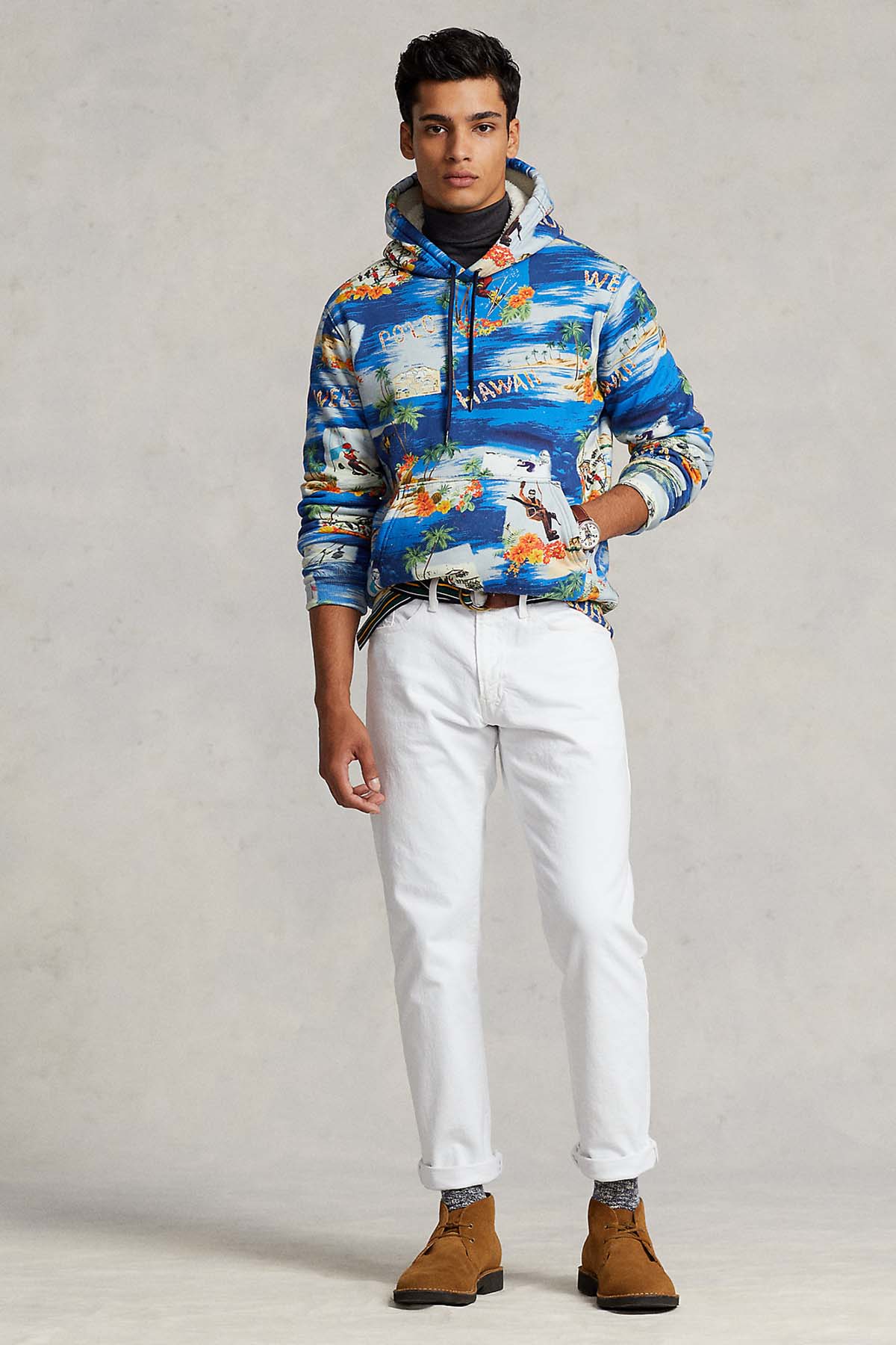 Polo Ralph Lauren İçi Polarlı Desenli Kapüşonlu Sweatshirt-Libas Trendy Fashion Store